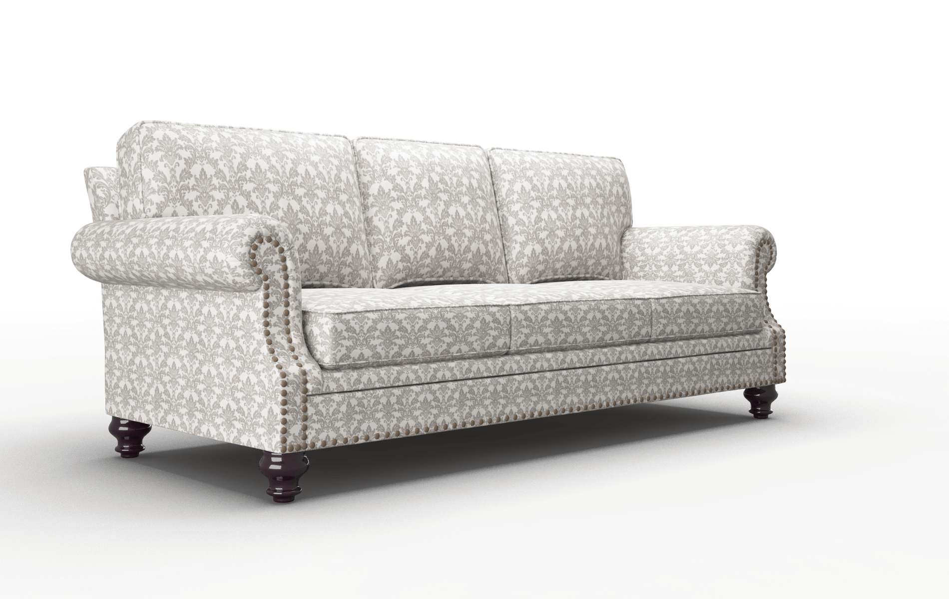 Rotterdam Bergamo Dove Sofa espresso legs 2