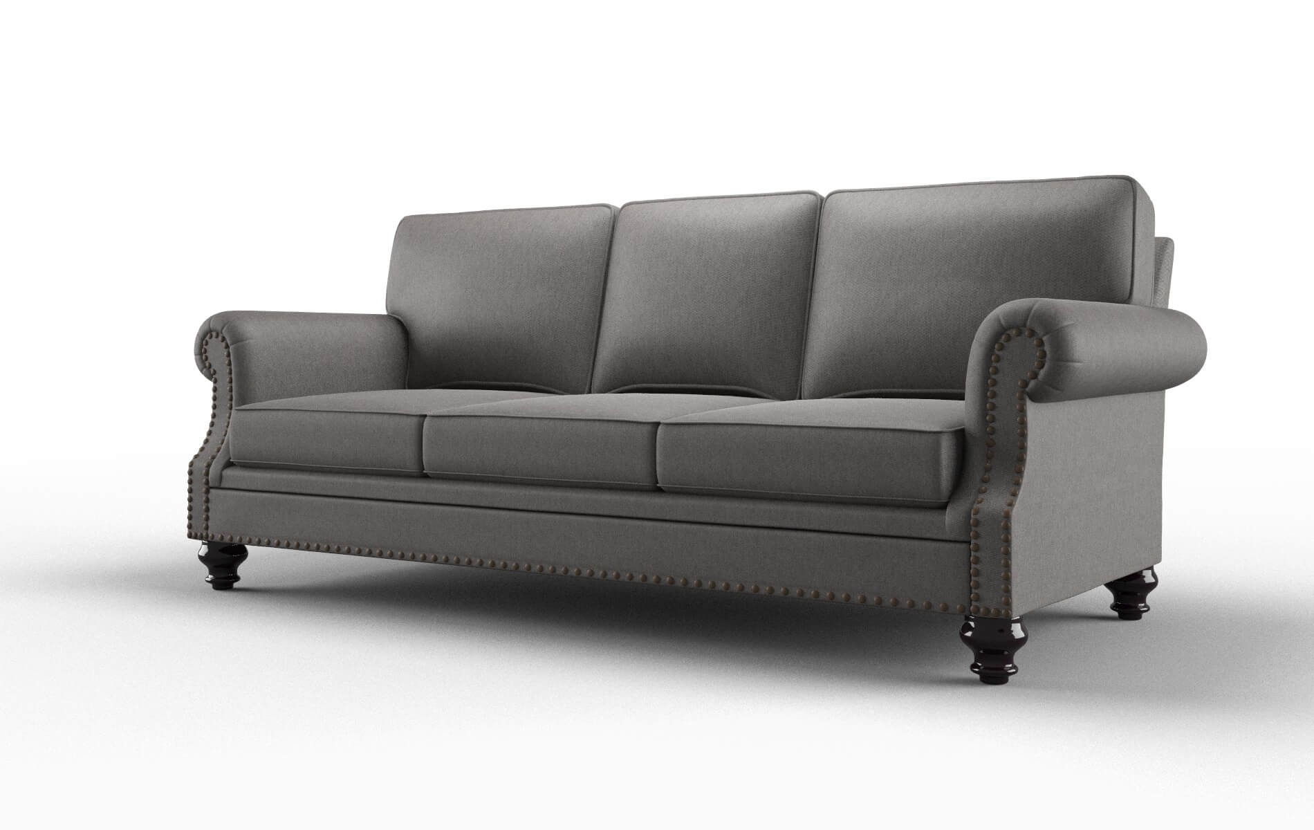 Rotterdam Cosmo Charcoal Sofa espresso legs 4