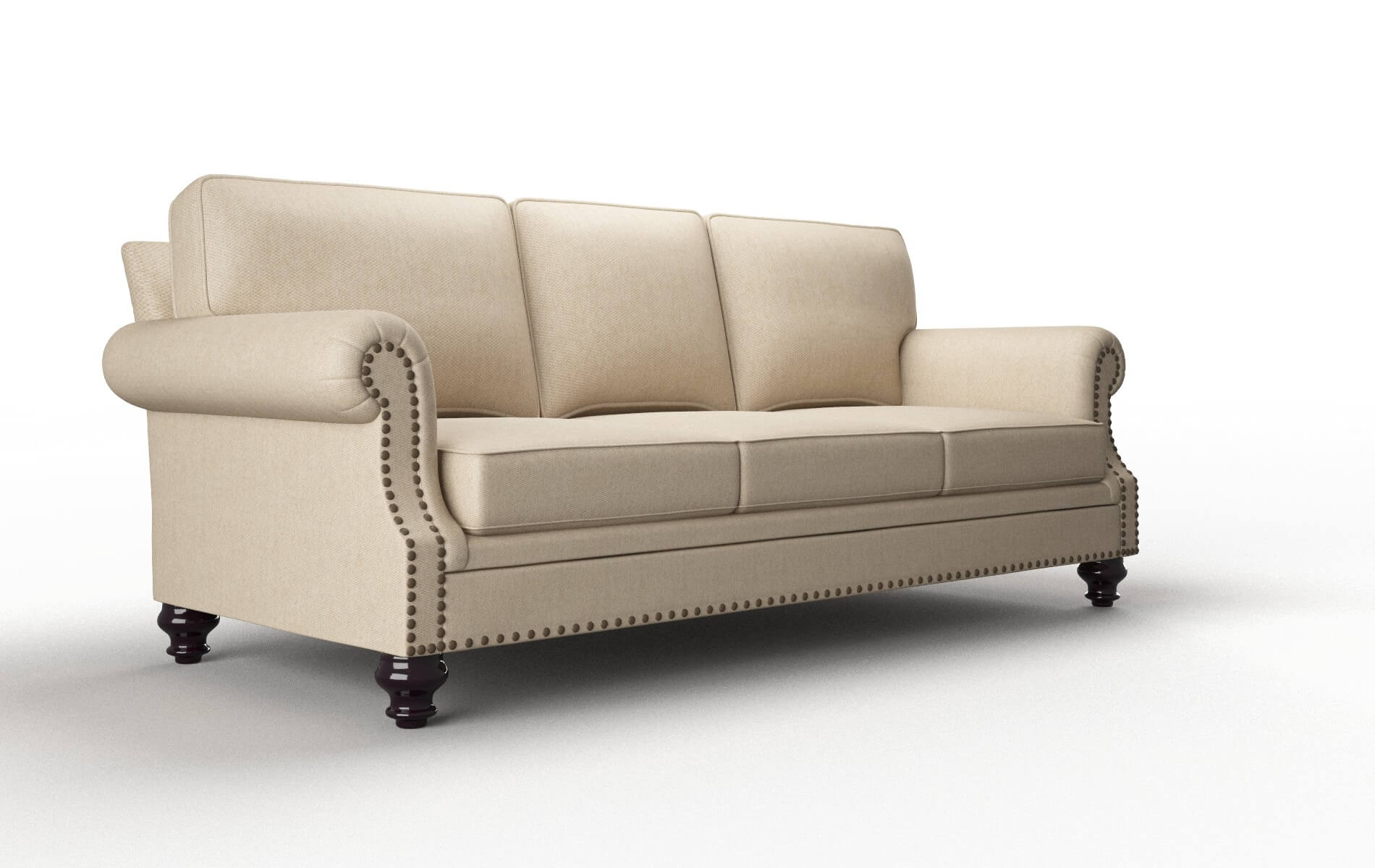 Rotterdam Cosmo Fawn Sofa espresso legs 2