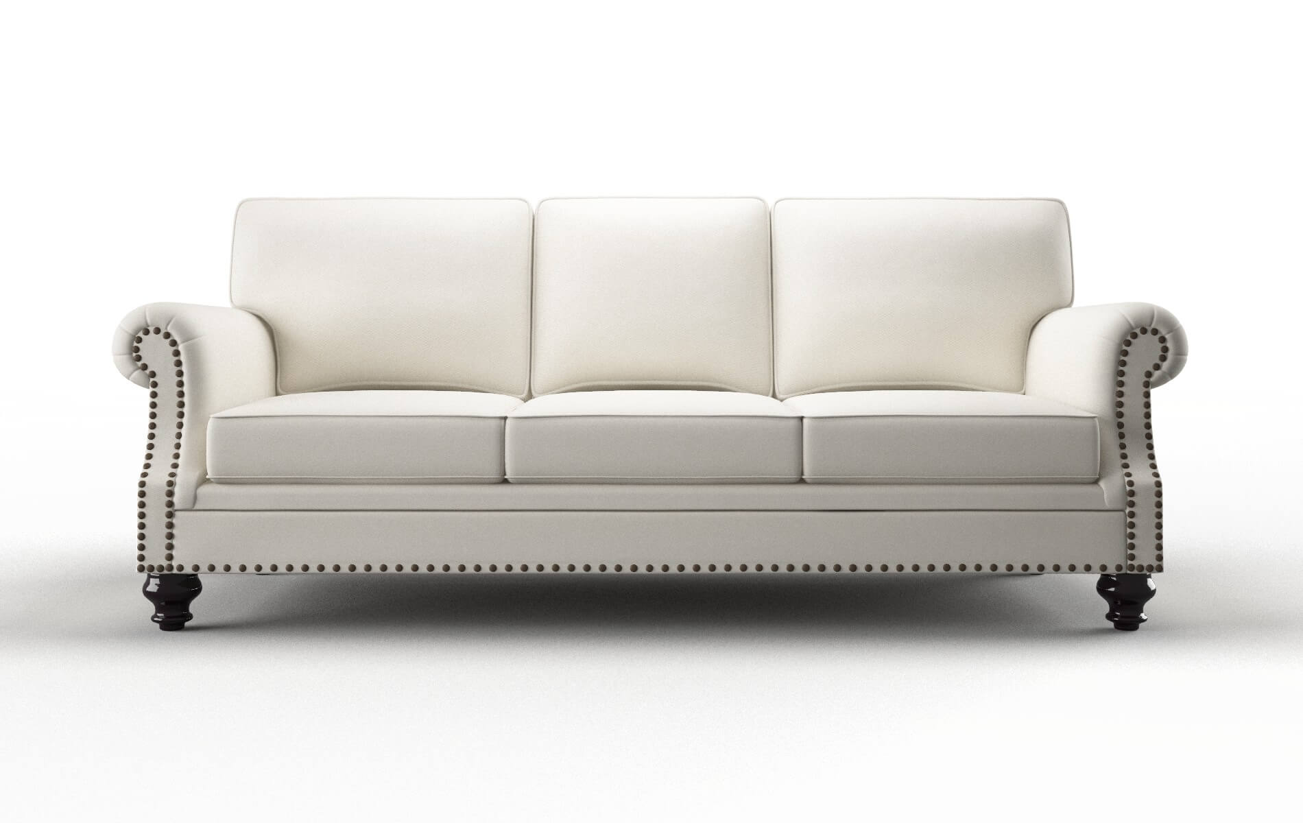 Rotterdam Cosmo Ivory Sofa espresso legs 1