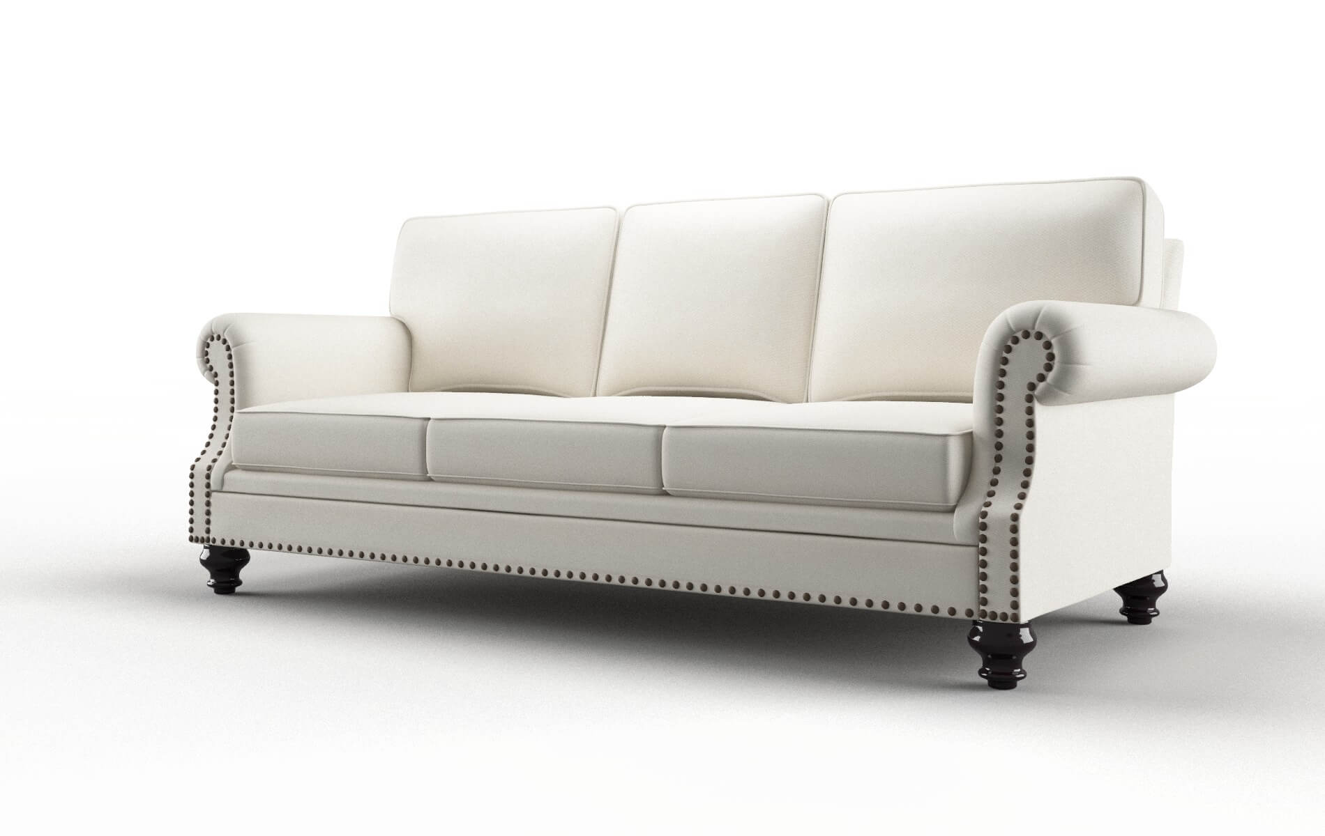 Rotterdam Cosmo Ivory Sofa espresso legs 4