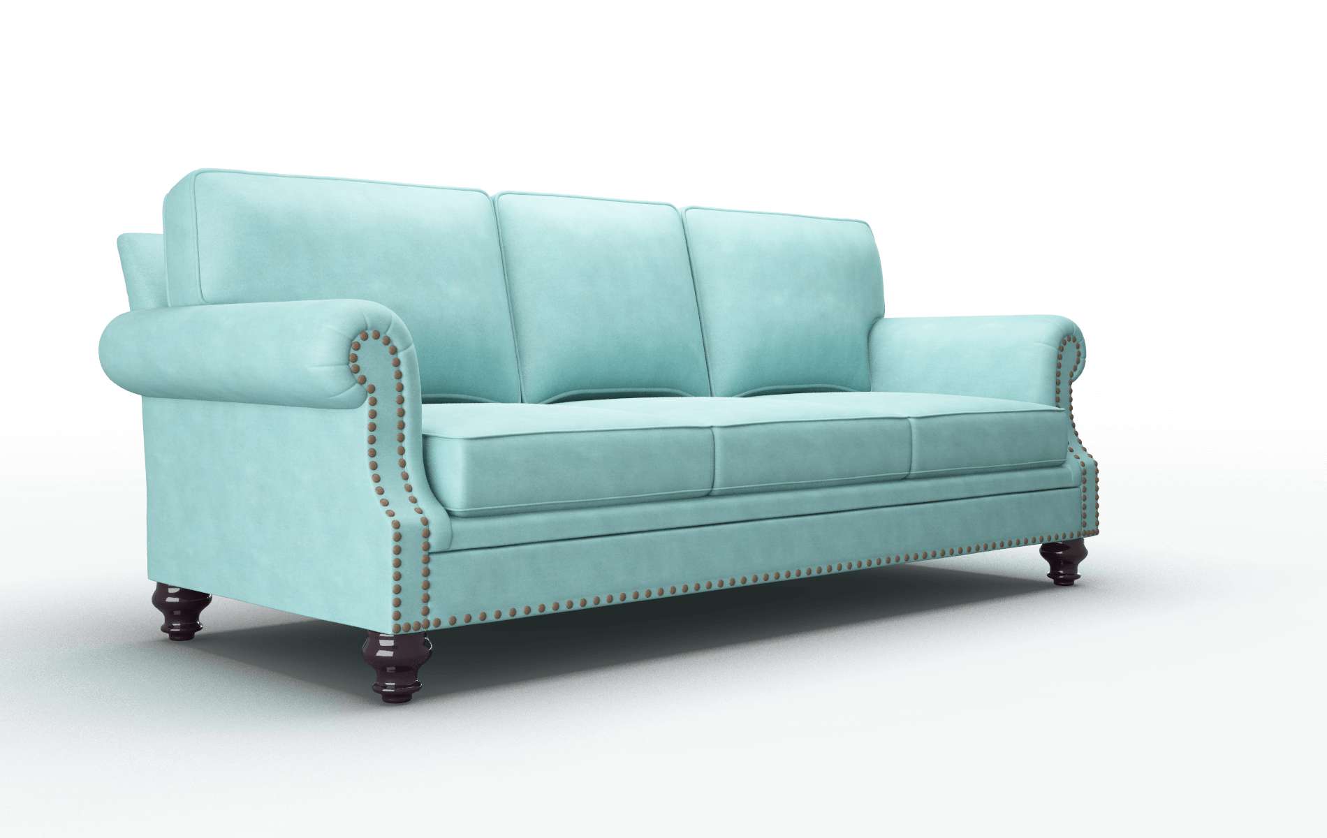 Rotterdam Curious Turquoise Sofa espresso legs 2