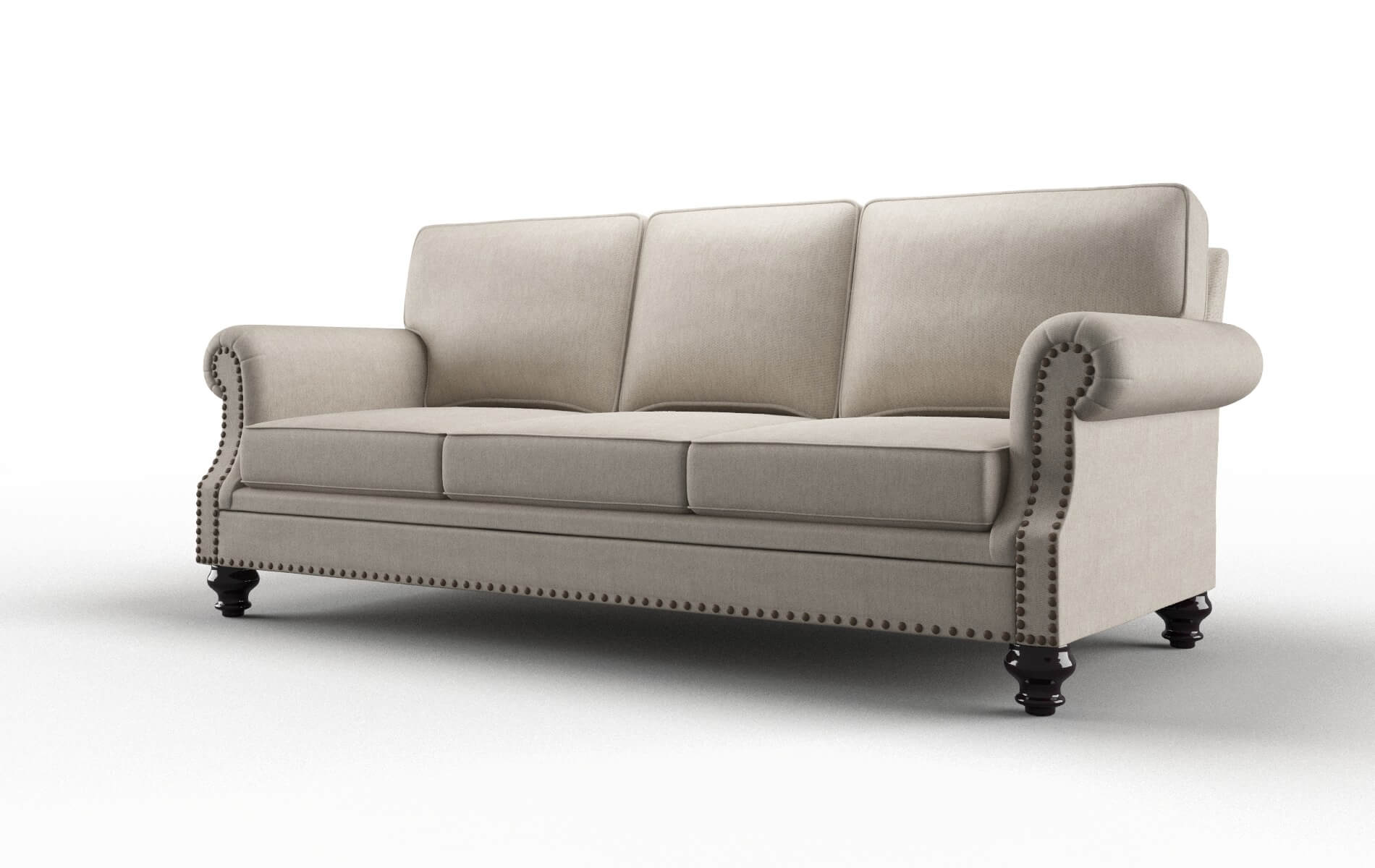 Rotterdam Derby Linen Sofa espresso legs 4
