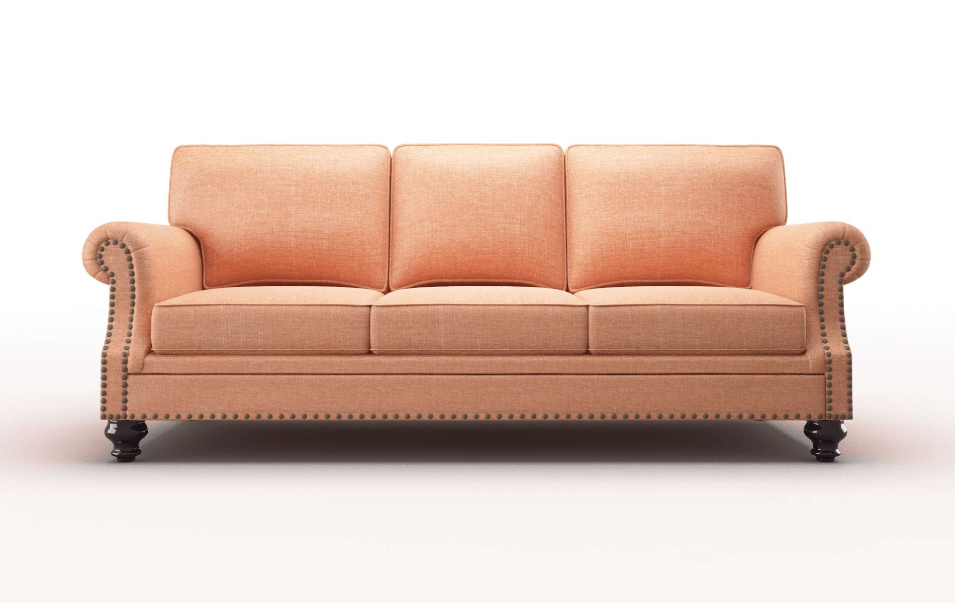 Rotterdam Durham Tangerine Sofa espresso legs 1