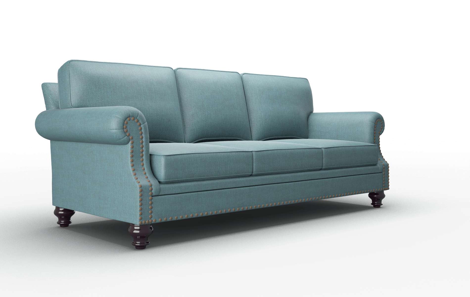 Rotterdam Elliot Teal Sofa espresso legs 2