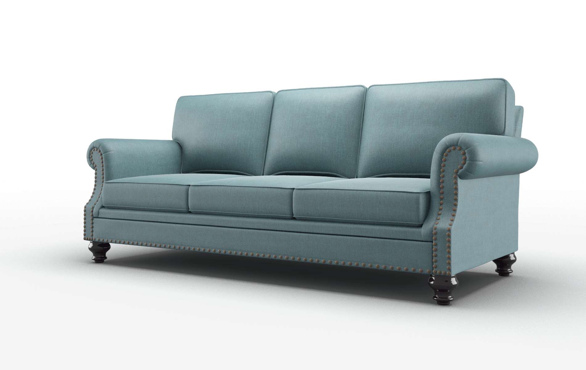 Rotterdam Elliot Teal Sofa espresso legs 4