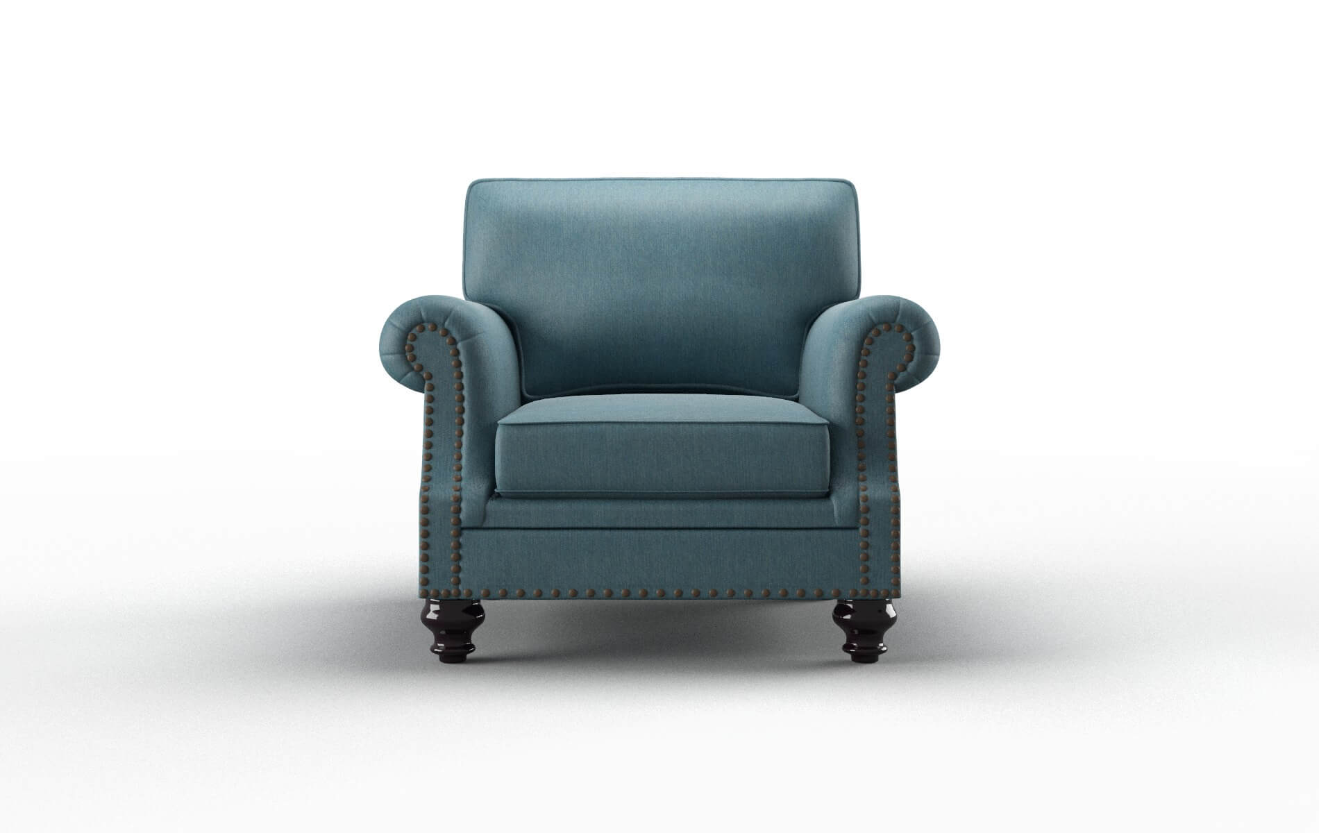 Rotterdam Hepburn Teal Chair espresso legs 1