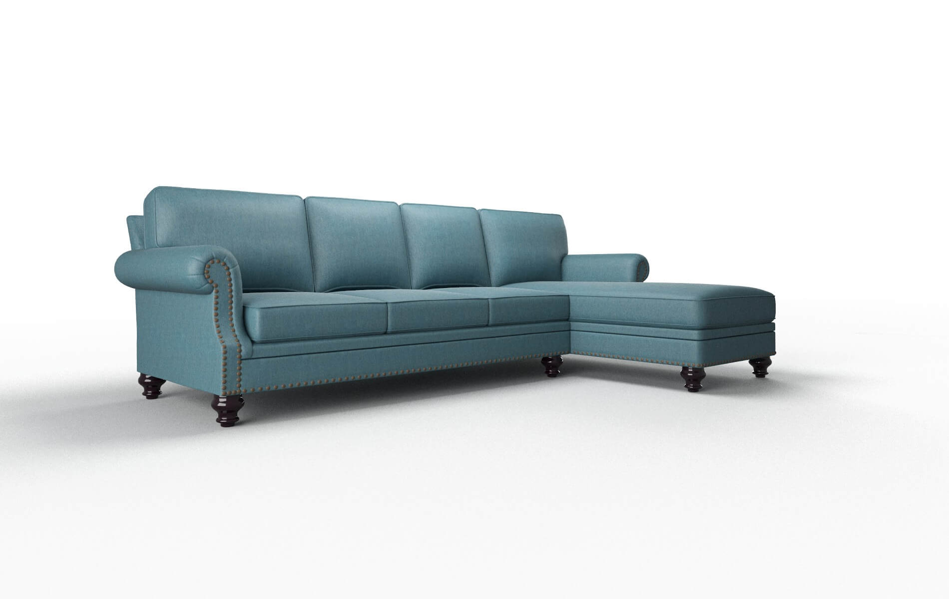 Rotterdam Hepburn Teal Panel espresso legs 2