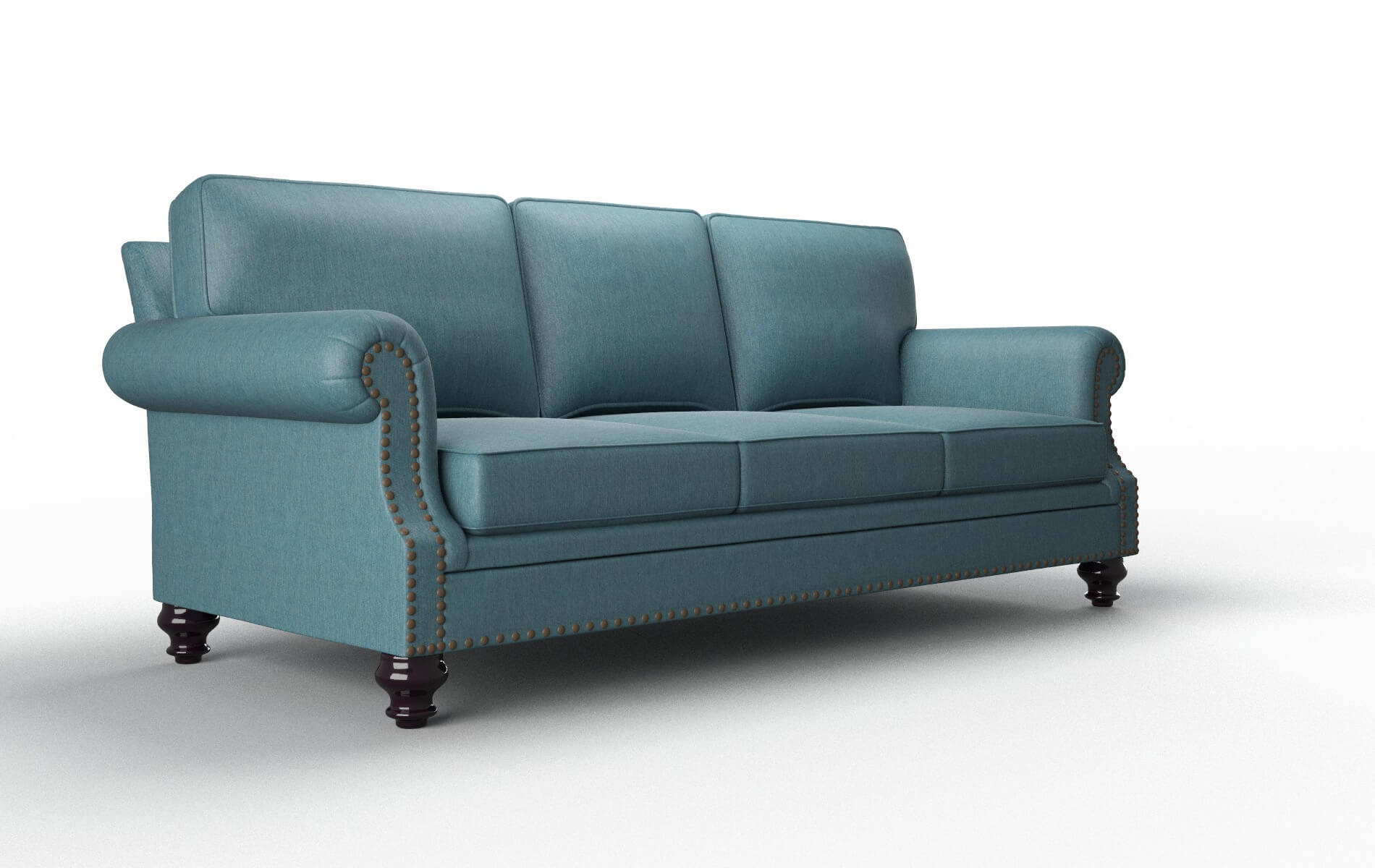 Rotterdam Hepburn Teal Sofa espresso legs 2