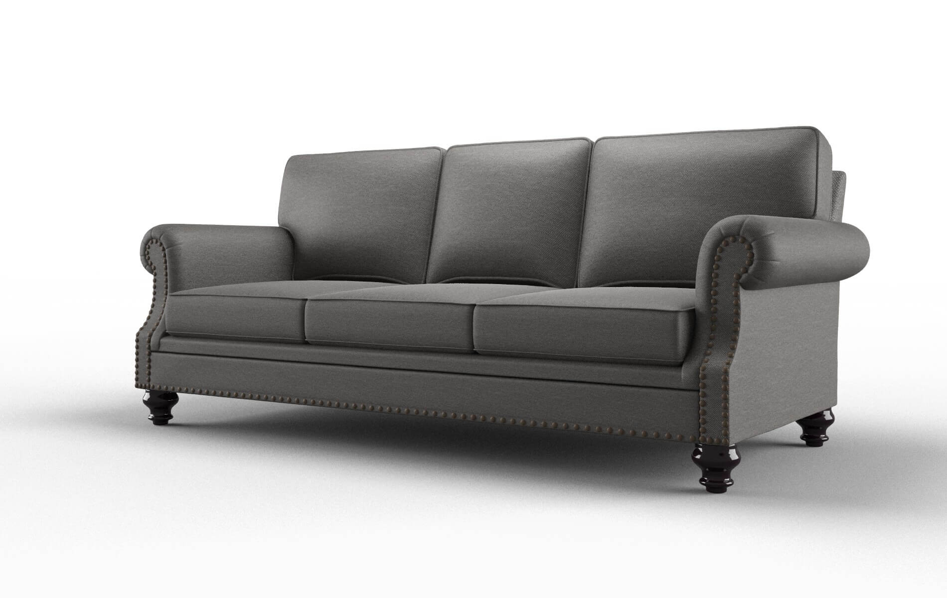 Rotterdam Oscar Grey Sofa espresso legs 4