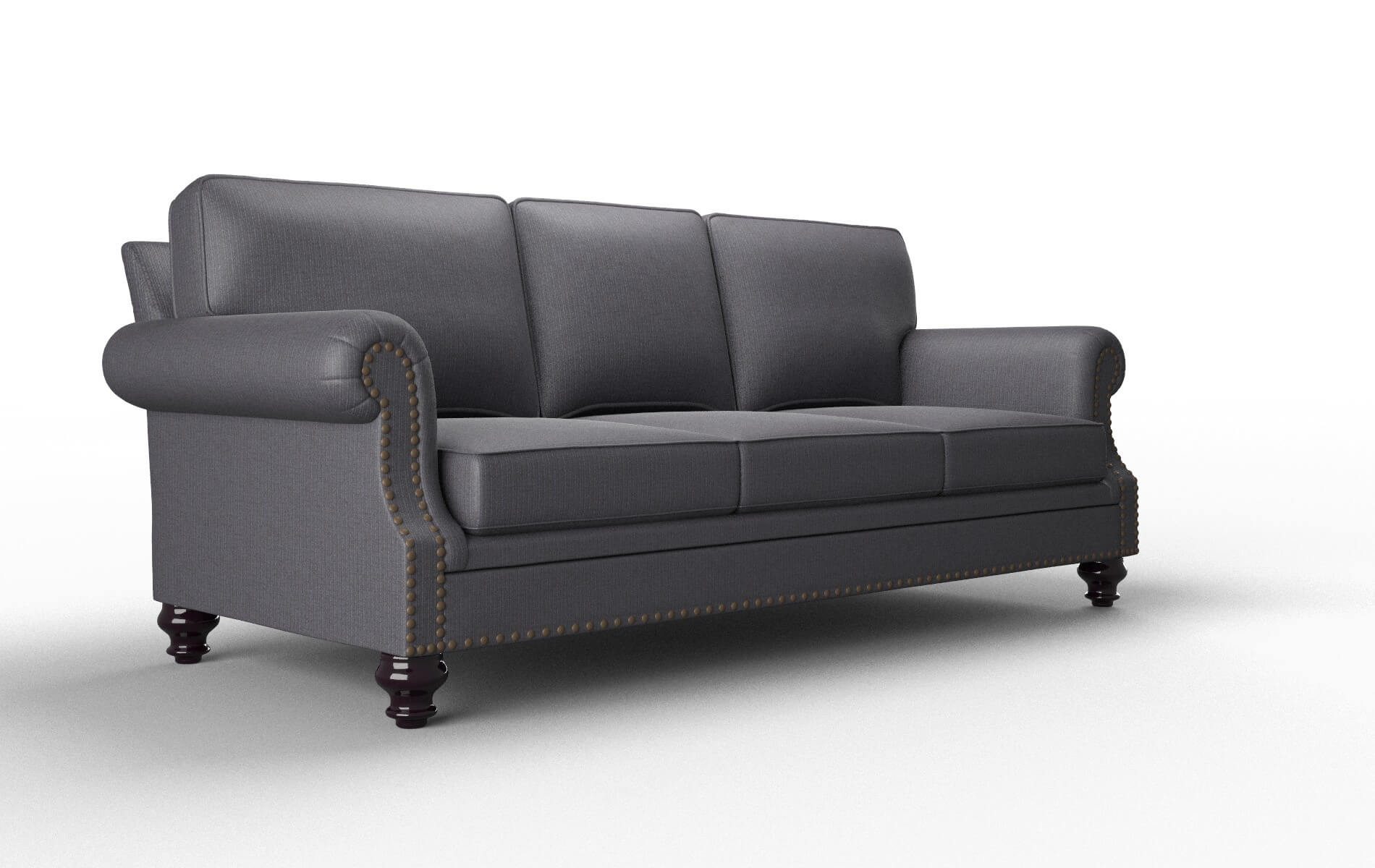 Rotterdam Parker Charcoal Sofa espresso legs 2