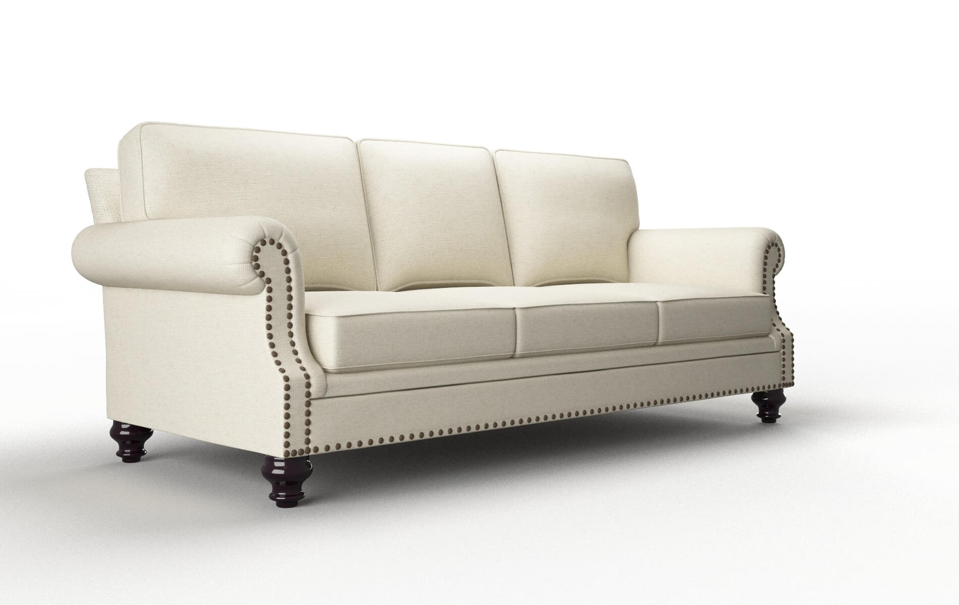 Rotterdam Phoenix Ivory Sofa espresso legs 2