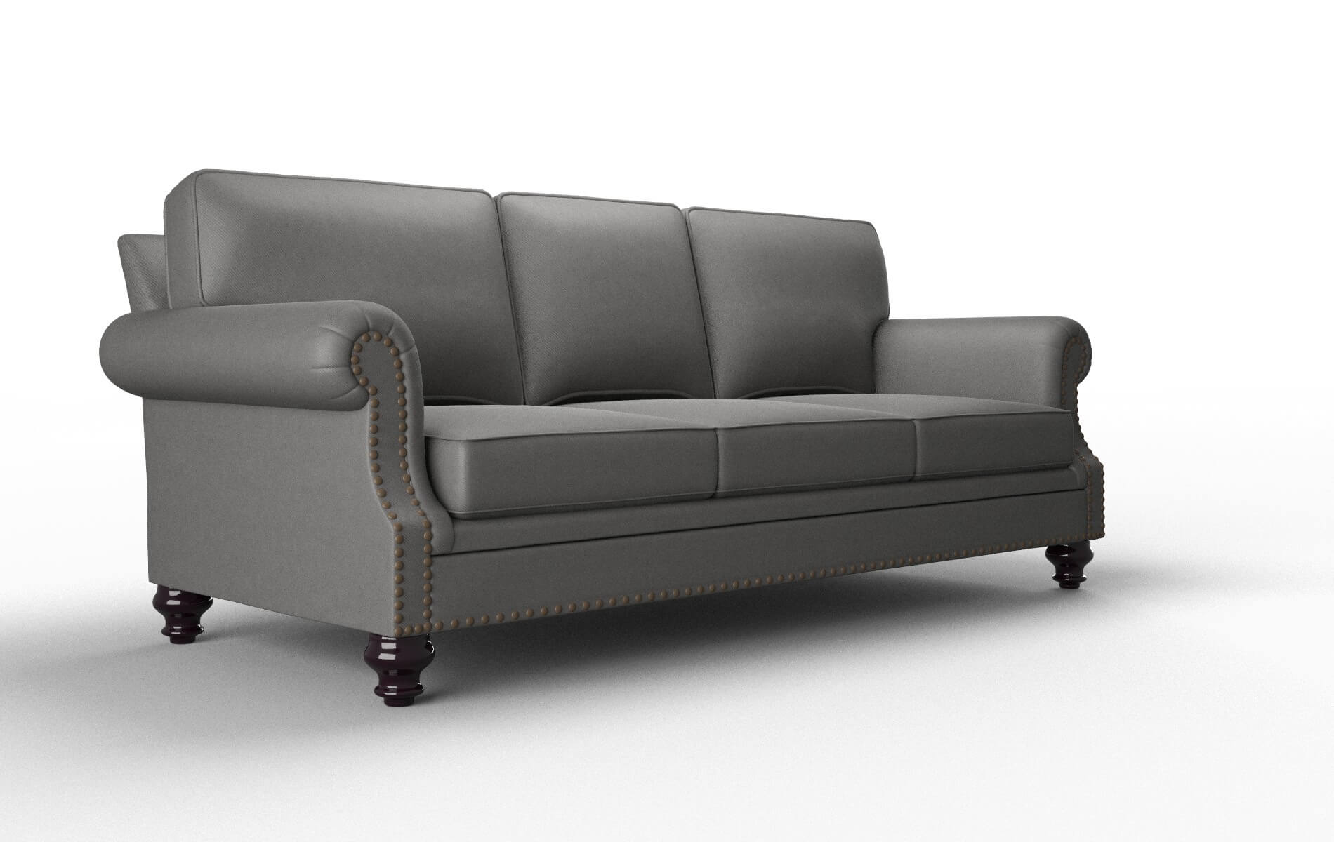 Rotterdam Rocket Charcoal Sofa espresso legs 2