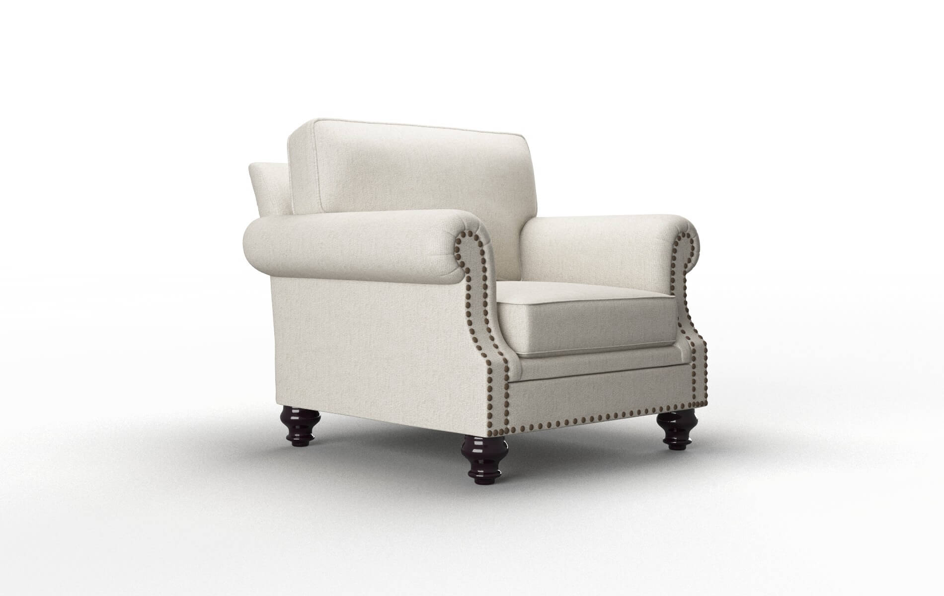 Rotterdam Sasha Linen Chair espresso legs 2
