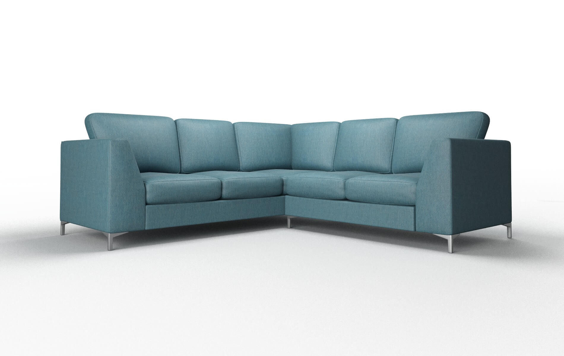 Royal Cosmo Teal Sectional metal legs 1