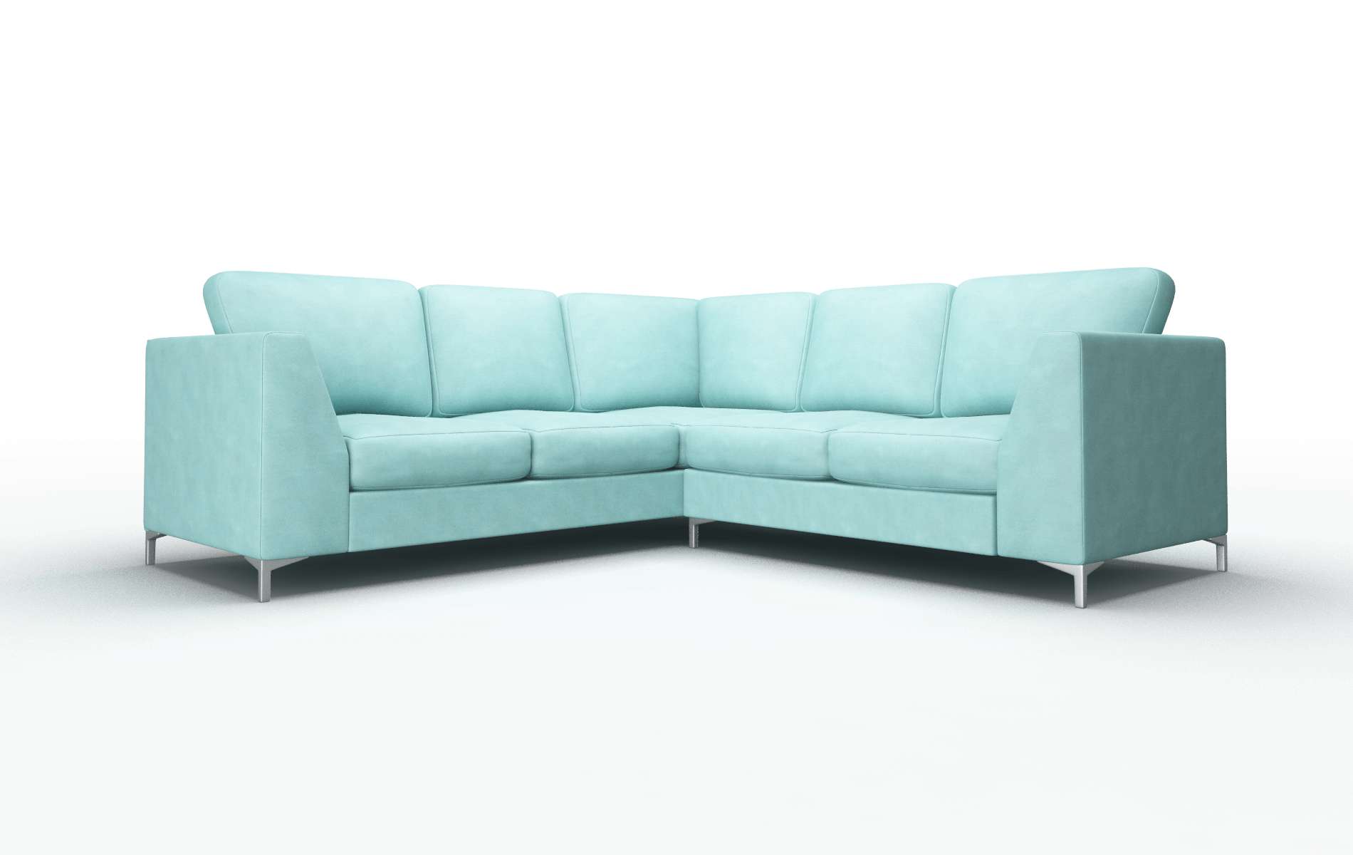 Royal Curious Turquoise Sectional metal legs