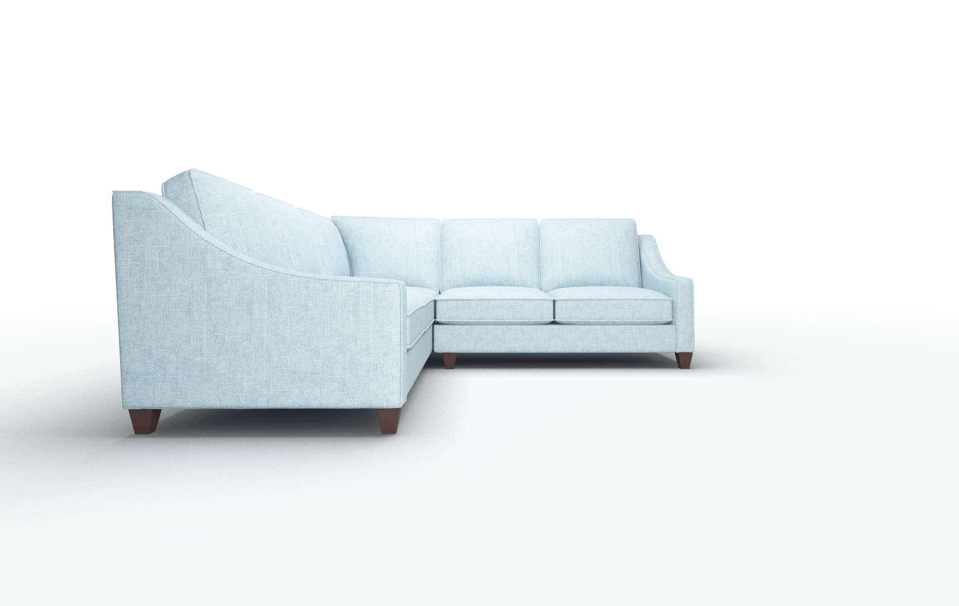 Sanda Atlas Turquoise Sectional espresso legs 2
