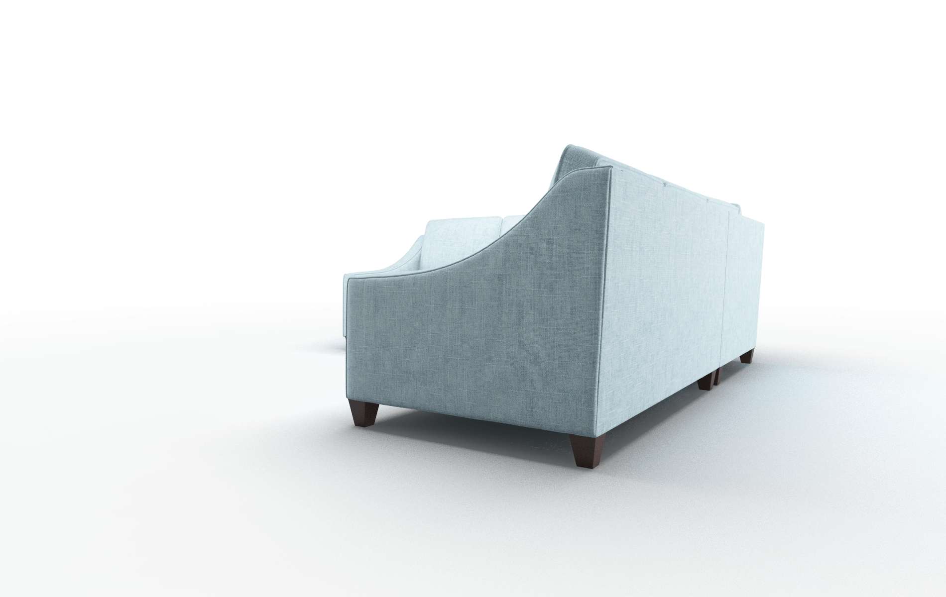 Sanda Atlas Turquoise Sectional espresso legs 4