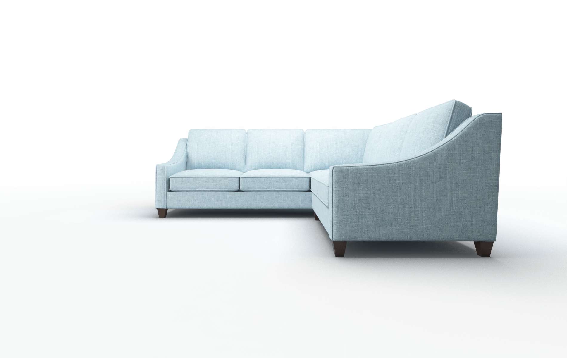 Sanda Atlas Turquoise Sectional espresso legs 5