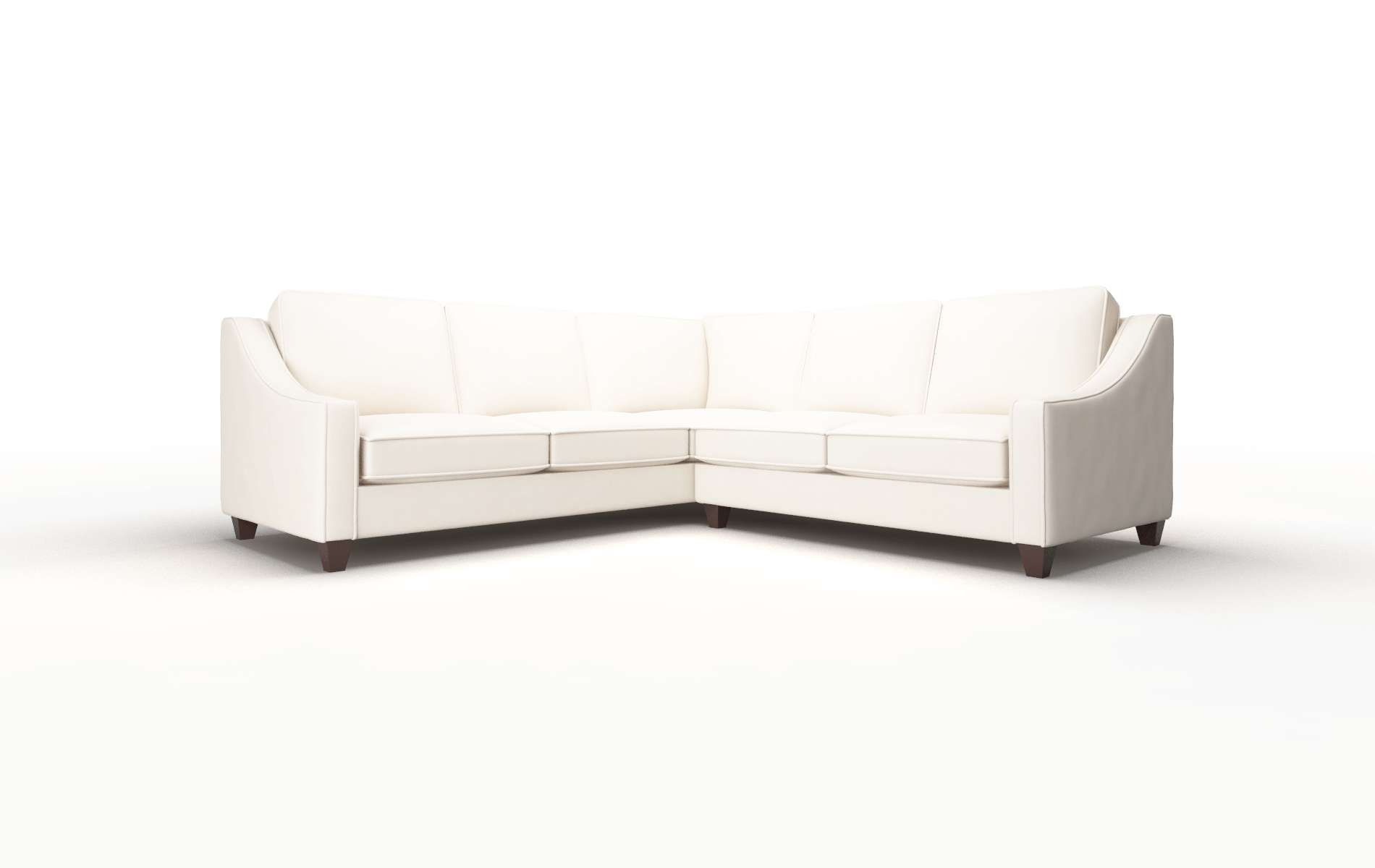 Sanda Blanche Milky Sectional espresso legs 1