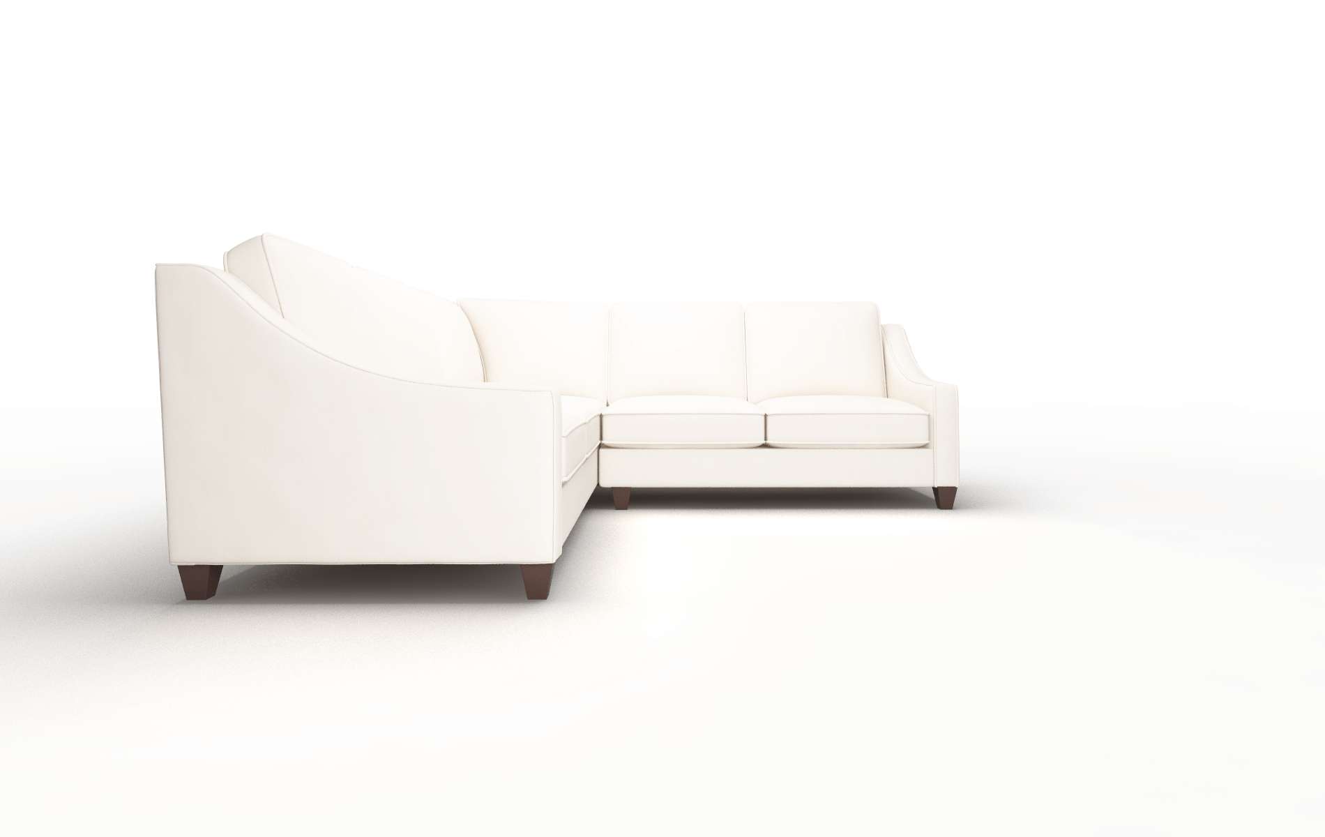 Sanda Blanche Milky Sectional espresso legs 2