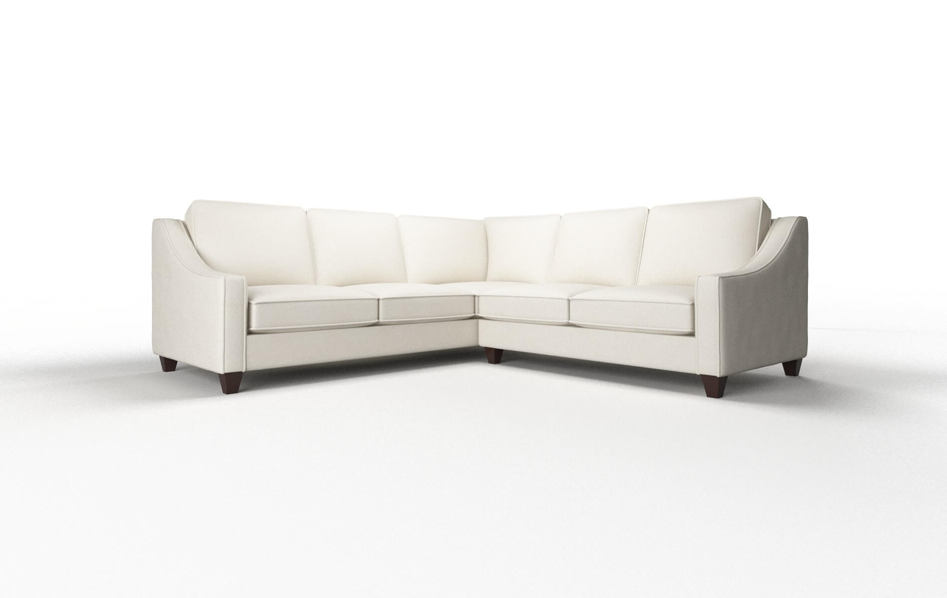 Sanda Bungalow Ivory Sectional espresso legs 1