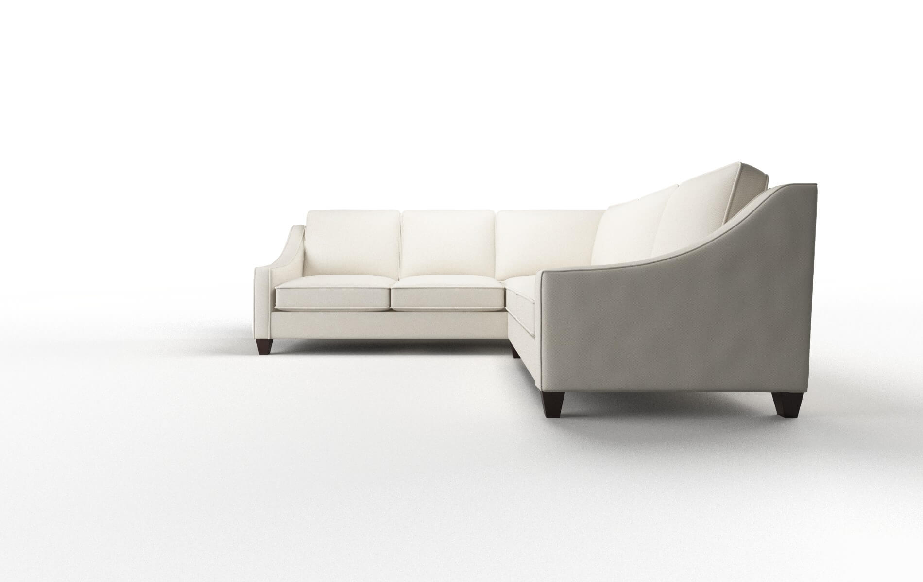 Sanda Bungalow Ivory Sectional espresso legs 5