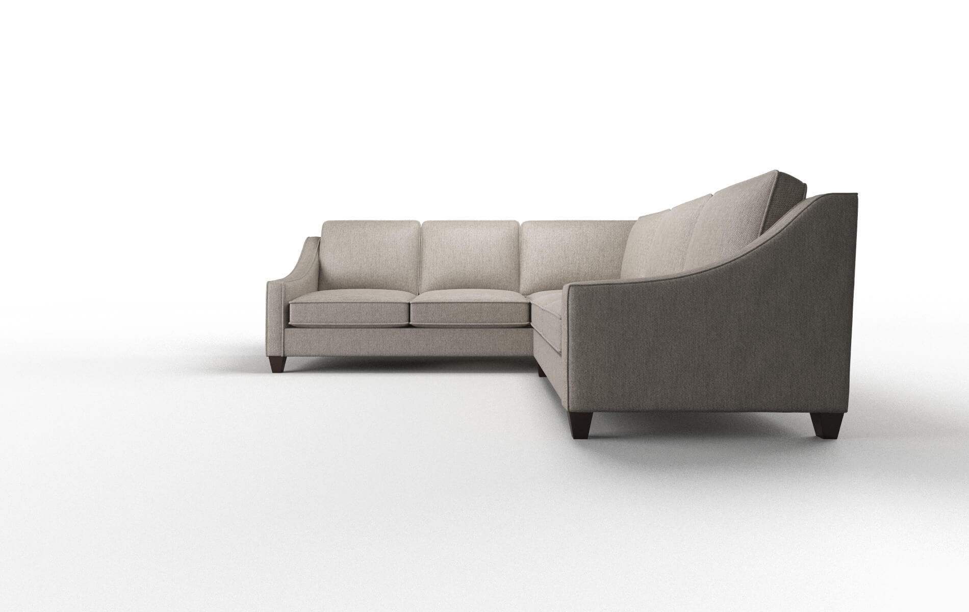 Sanda Cosmo Taupe Sectional espresso legs 5