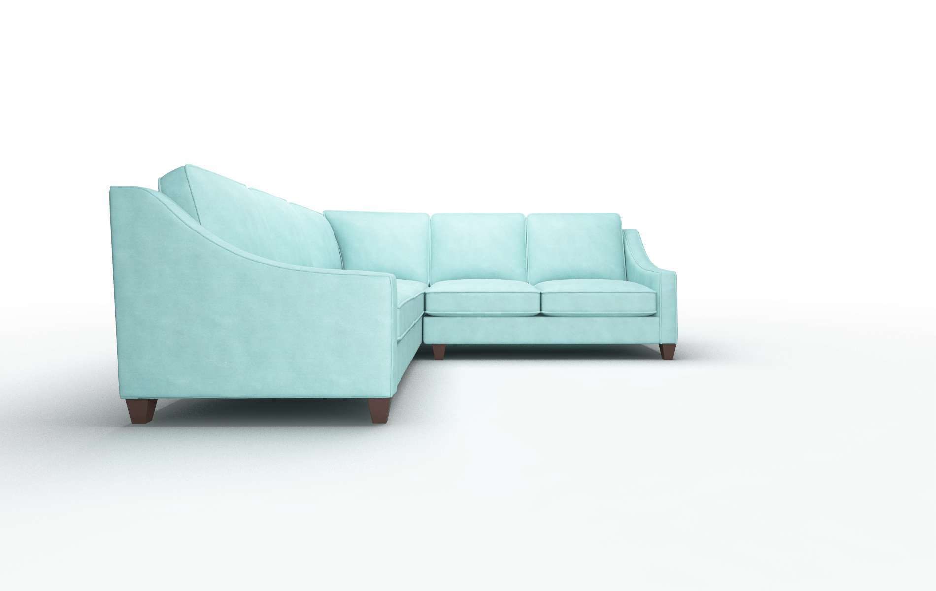 Sanda Curious Turquoise Sectional espresso legs 2