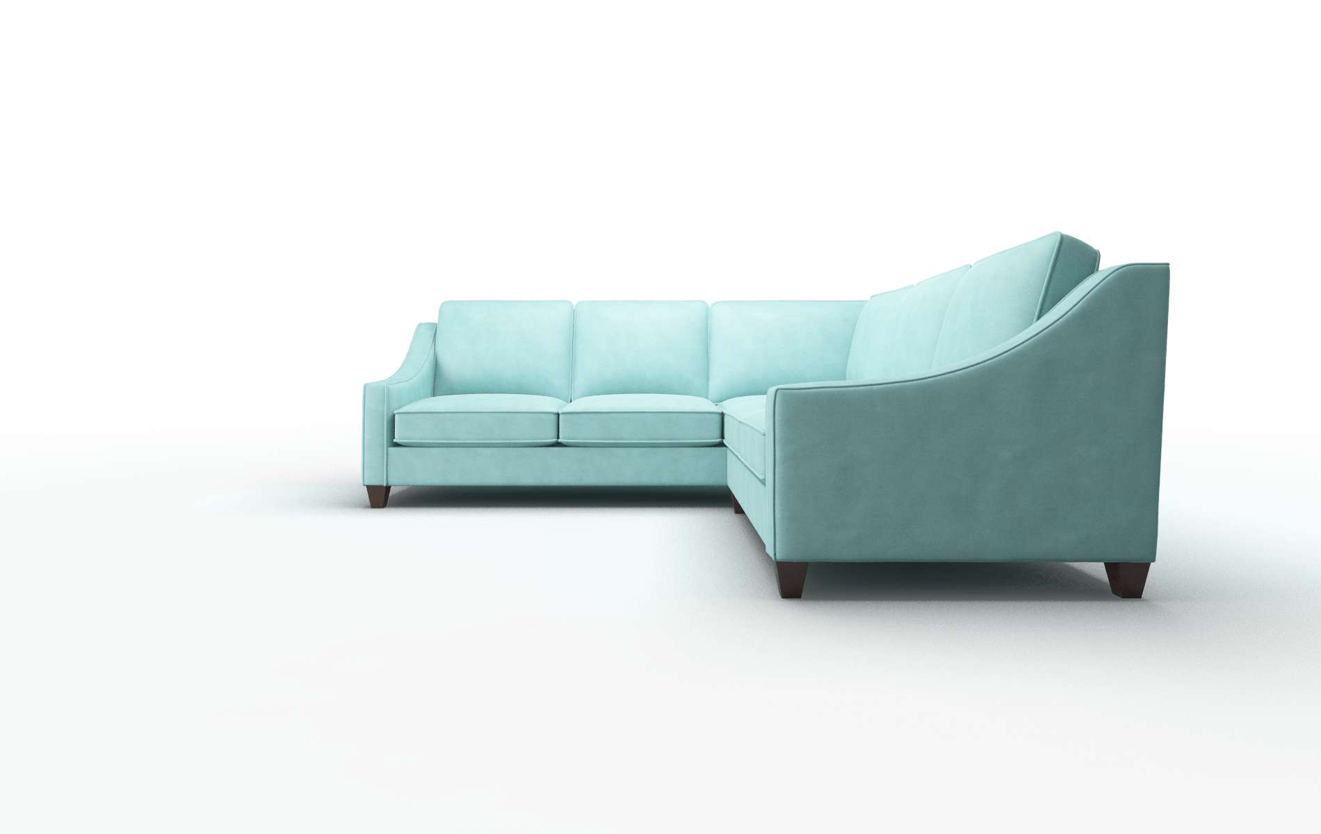 Sanda Curious Turquoise Sectional espresso legs 5