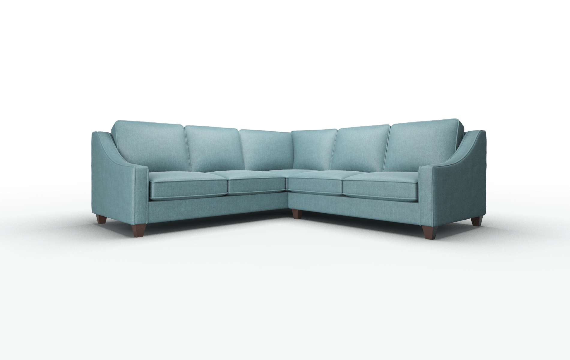 Sanda Elliot Teal Sectional espresso legs 1