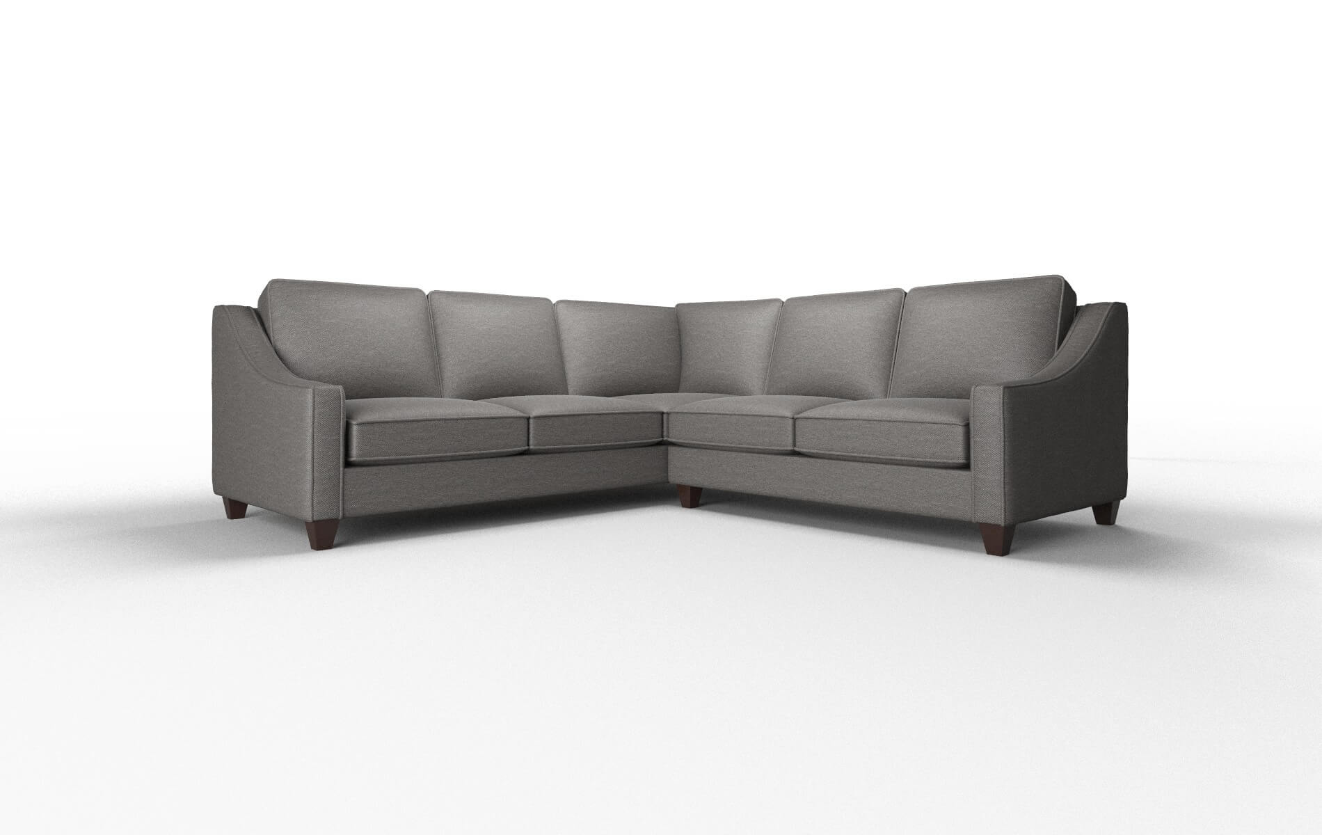 Sanda Oscar Grey Sectional espresso legs 1