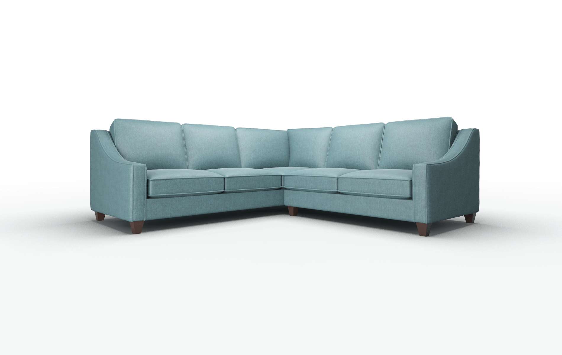 Sanda Rocket peacock Sectional Espresso Legs  1