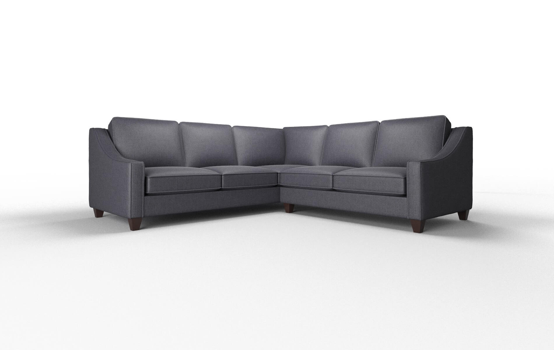 Sanda Sasha Navy Sectional espresso legs 1