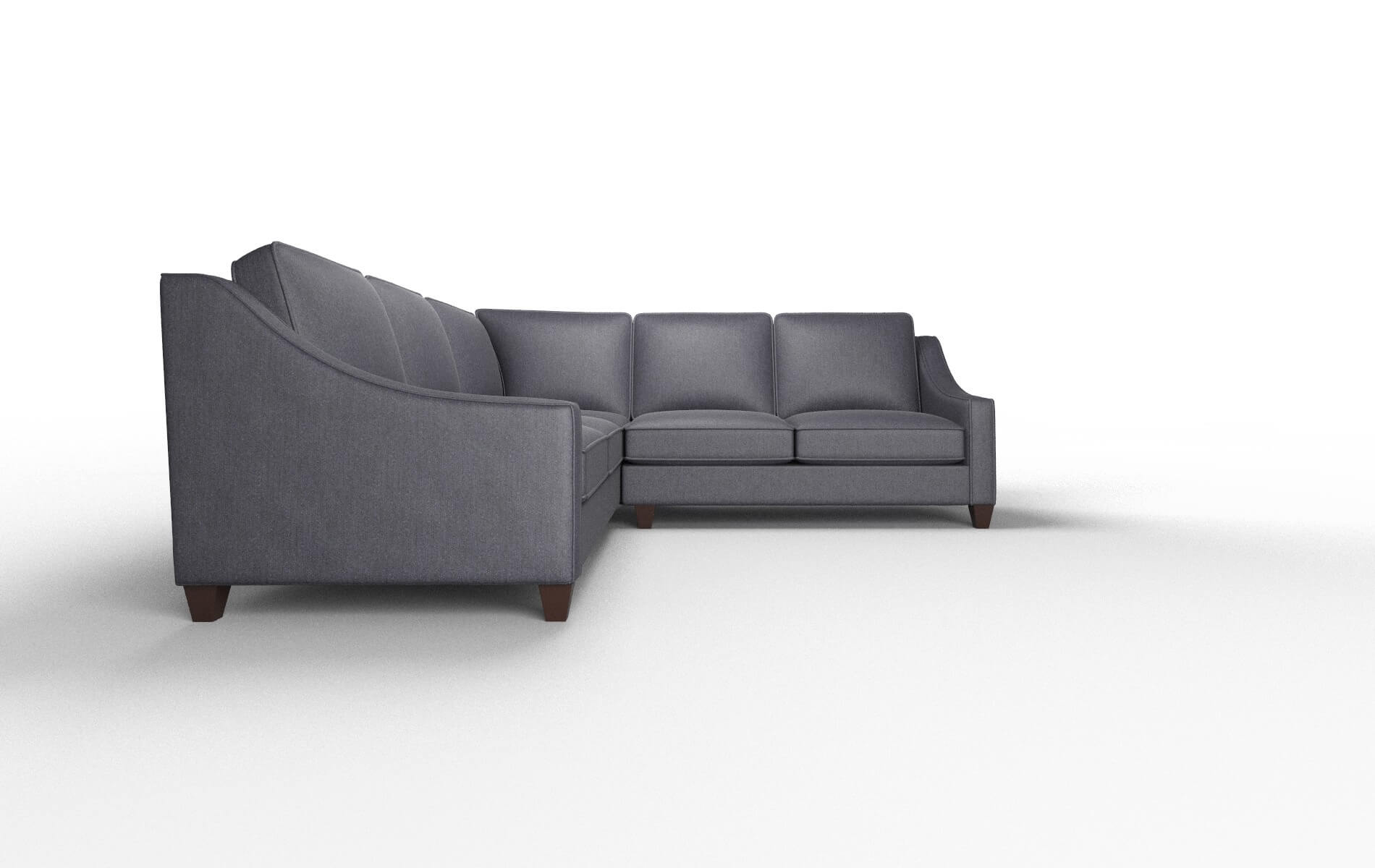 Sanda Sasha Navy Sectional espresso legs 2