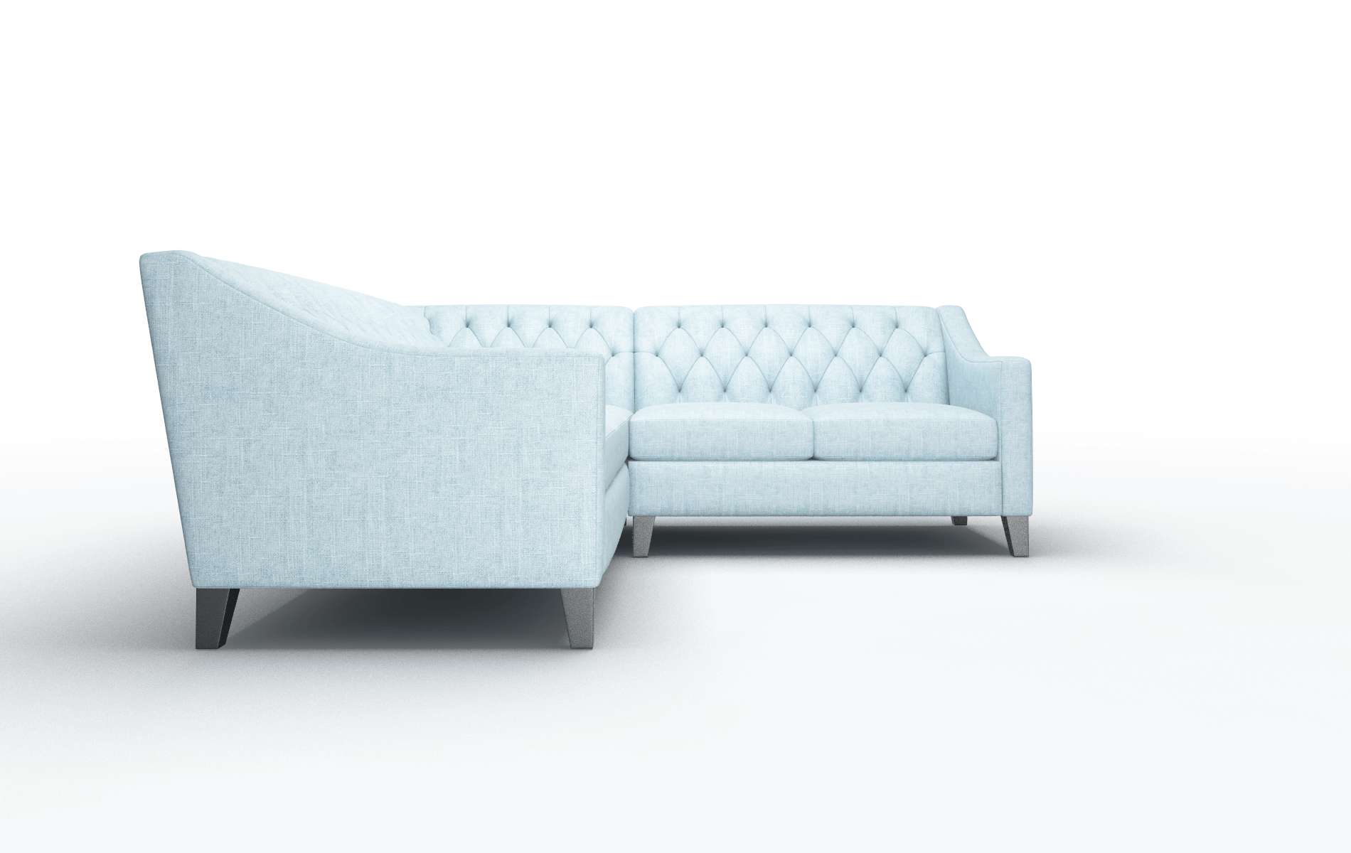 Seville Atlas Turquoise Sectional espresso legs 2