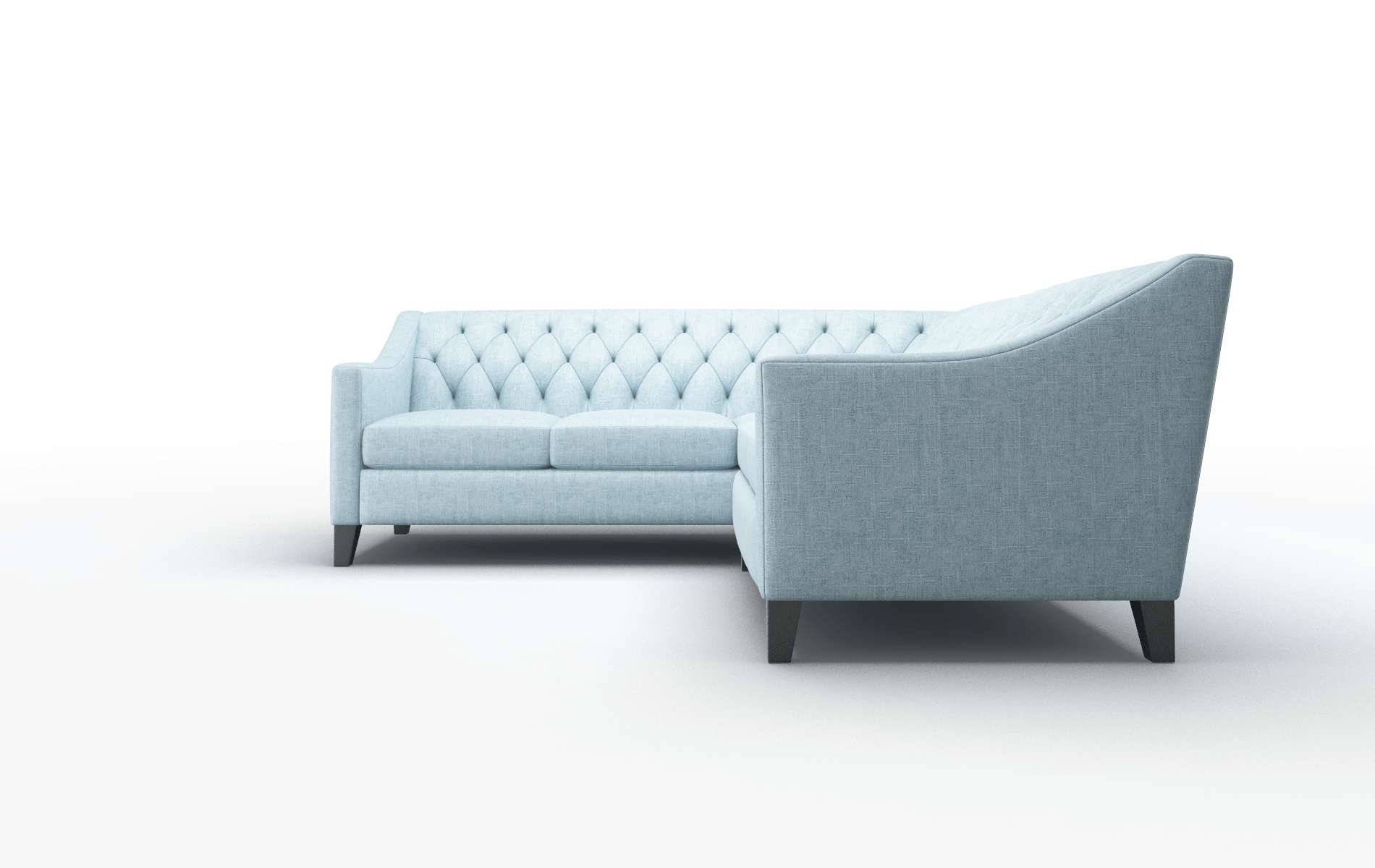 Seville Atlas Turquoise Sectional espresso legs 5