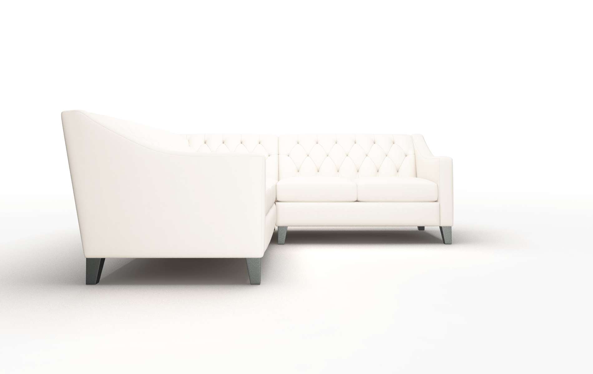 Seville Blanche Milky Sectional espresso legs 2
