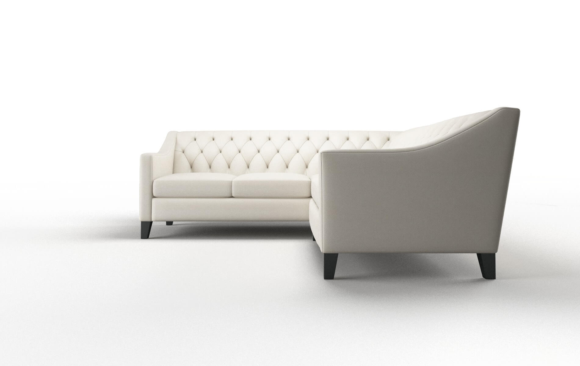 Seville Bungalow Ivory Sectional espresso legs 5