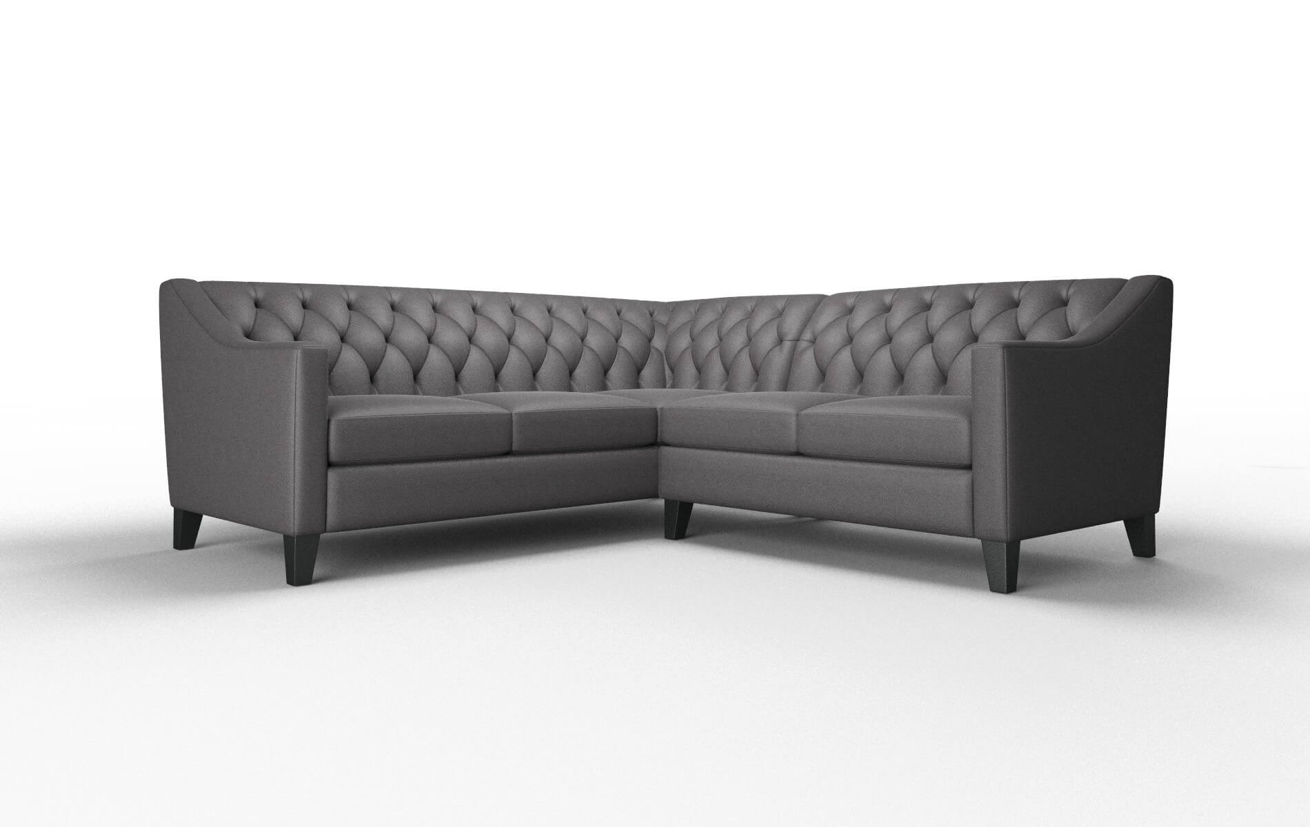 Seville Catalina Charcoal Sectional espresso legs