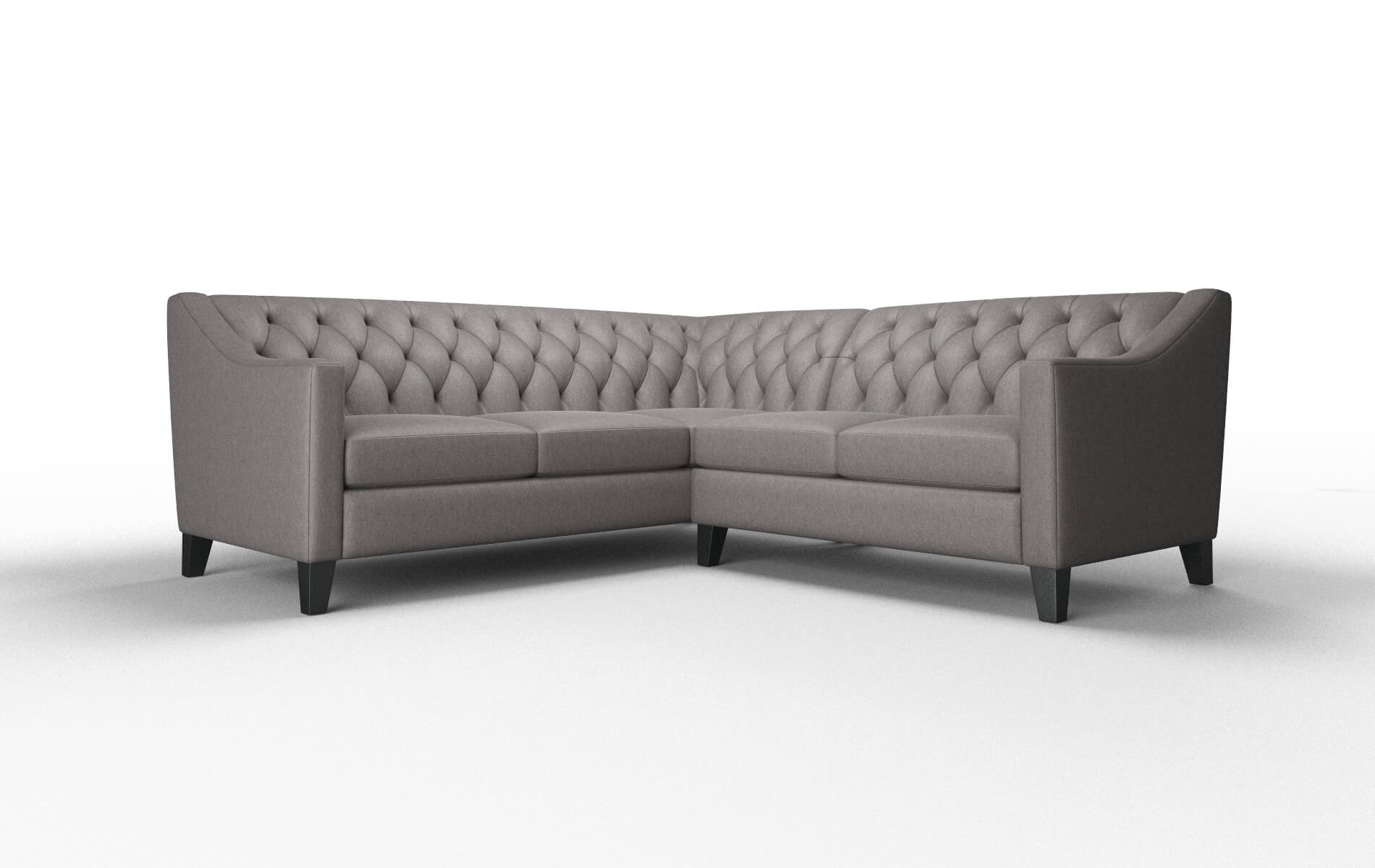 Seville Cosmo Charcoal Sectional espresso legs 1