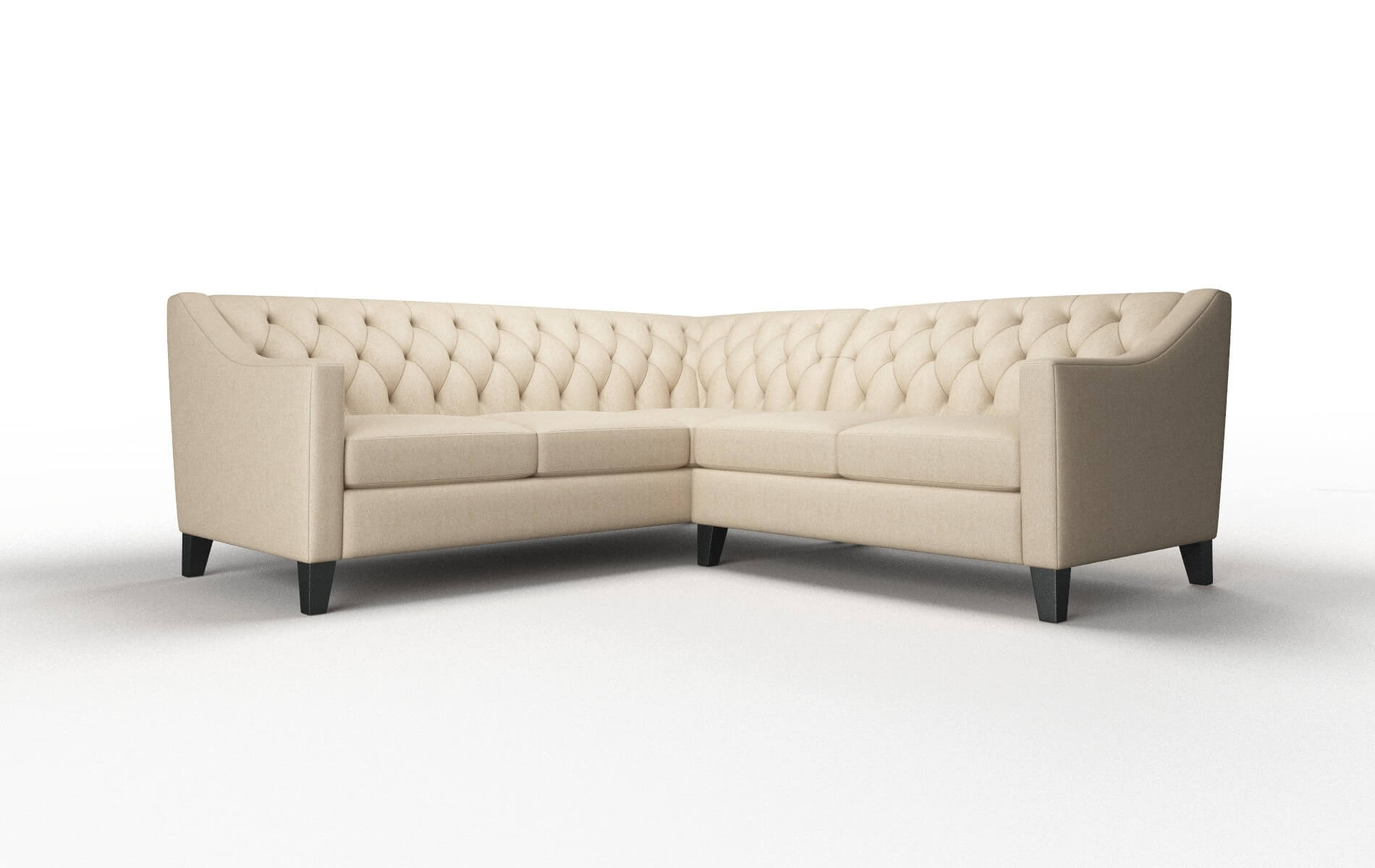 Seville Cosmo Fawn Sectional espresso legs