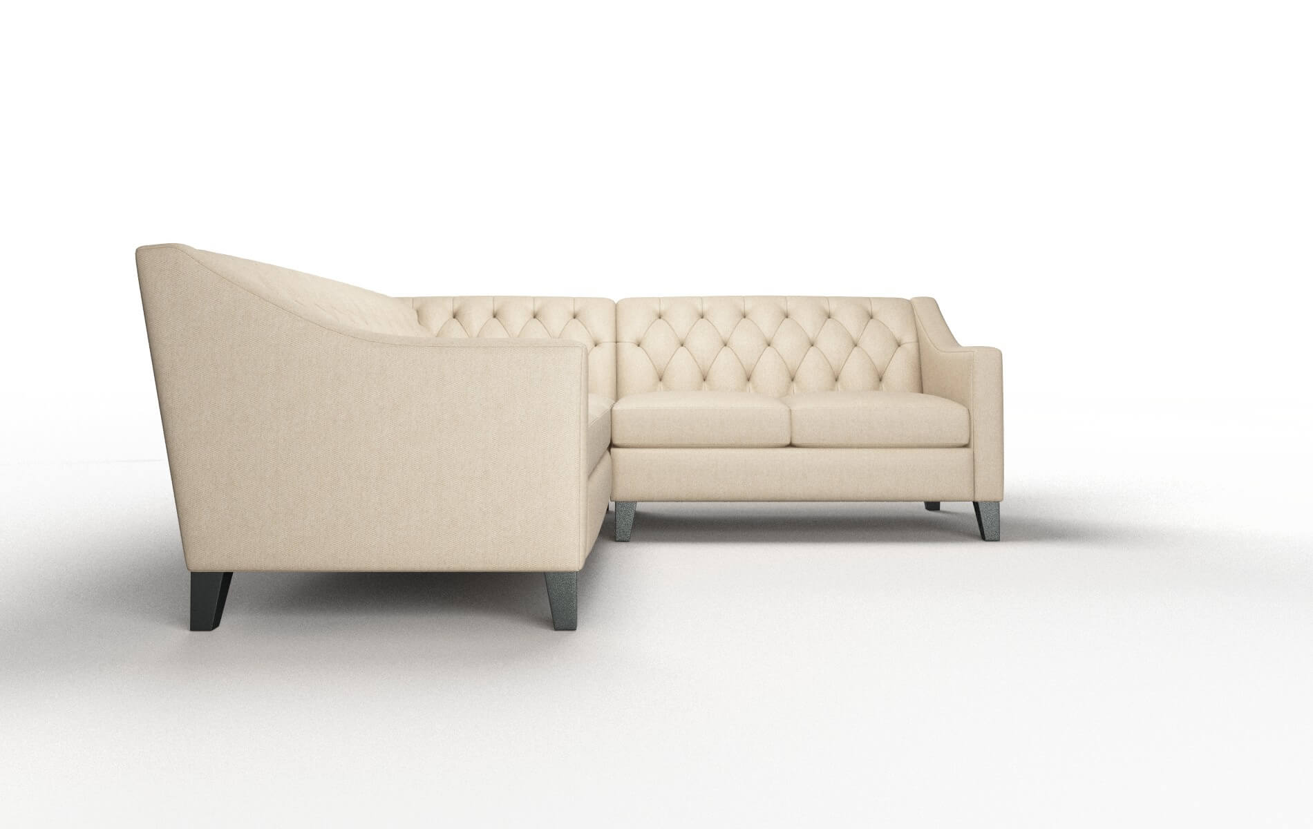 Seville Cosmo Fawn Sectional espresso legs 2