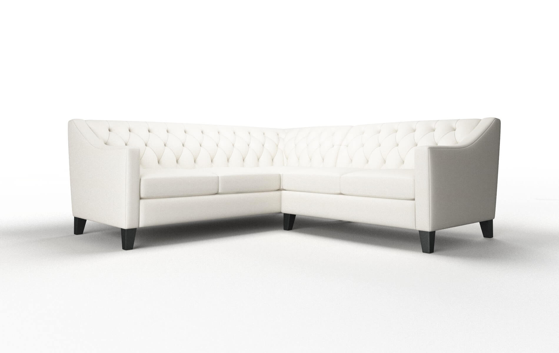 Seville Cosmo Ivory Sectional espresso legs 1