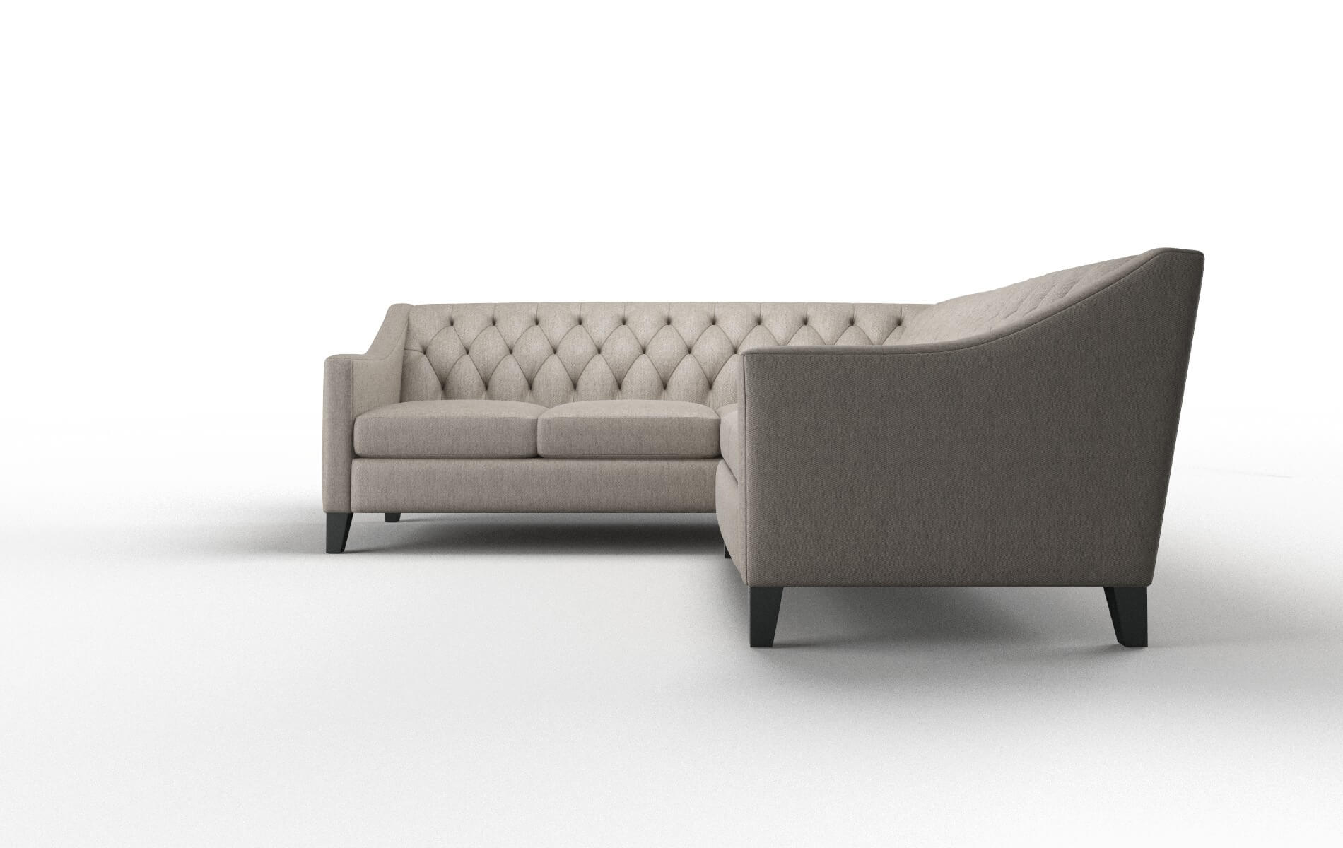 Seville Cosmo Taupe Sectional espresso legs 5