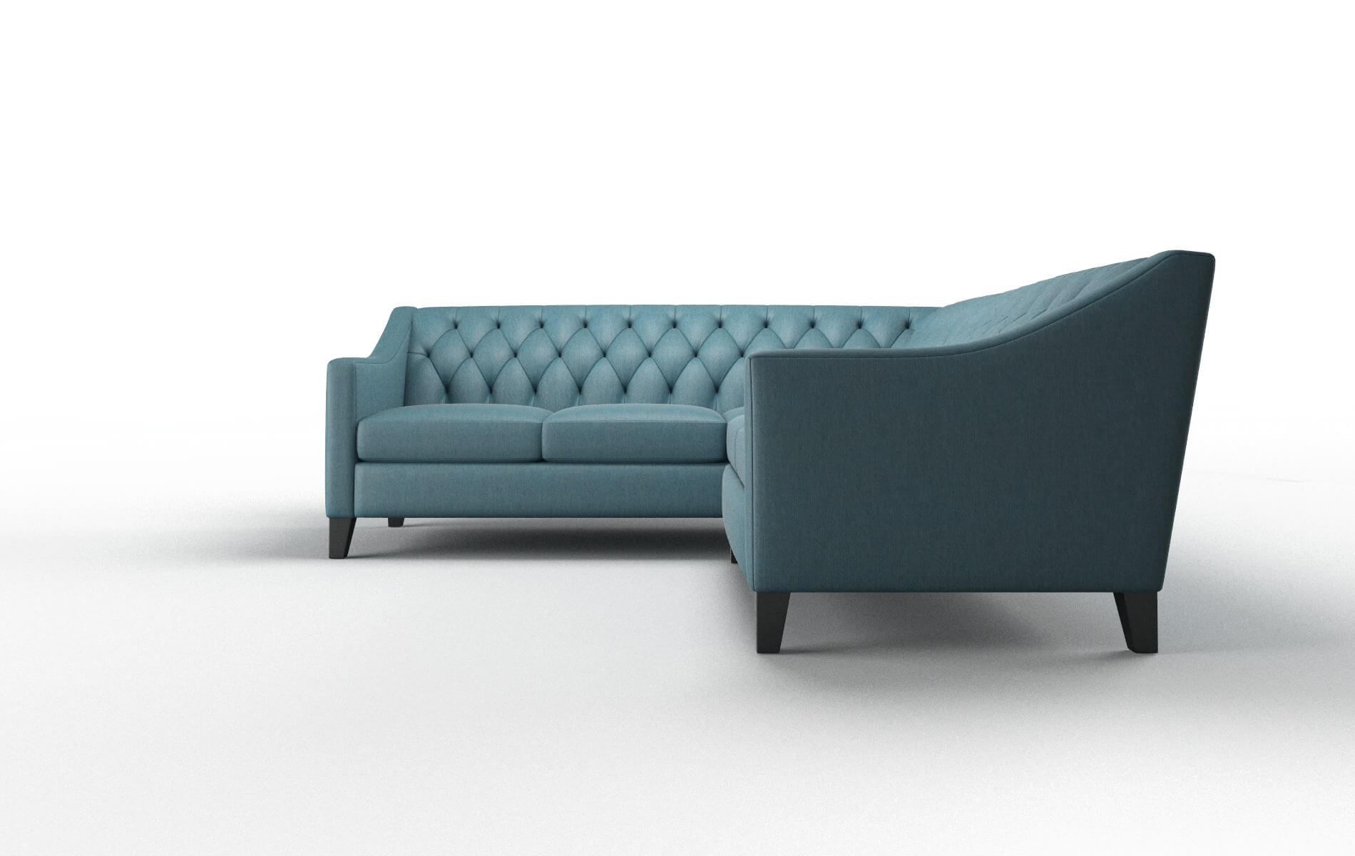 Seville Cosmo Teal Sectional espresso legs 5