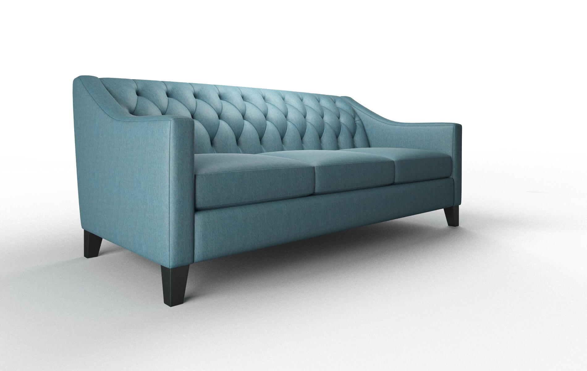 Seville Cosmo Teal Sofa espresso legs 2