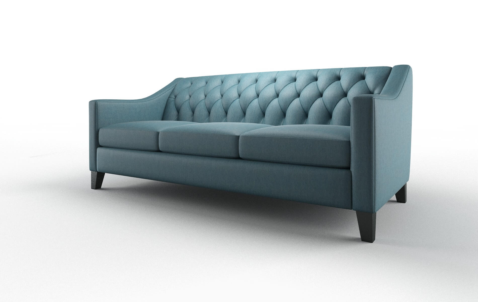 Seville Cosmo Teal Sofa espresso legs 4