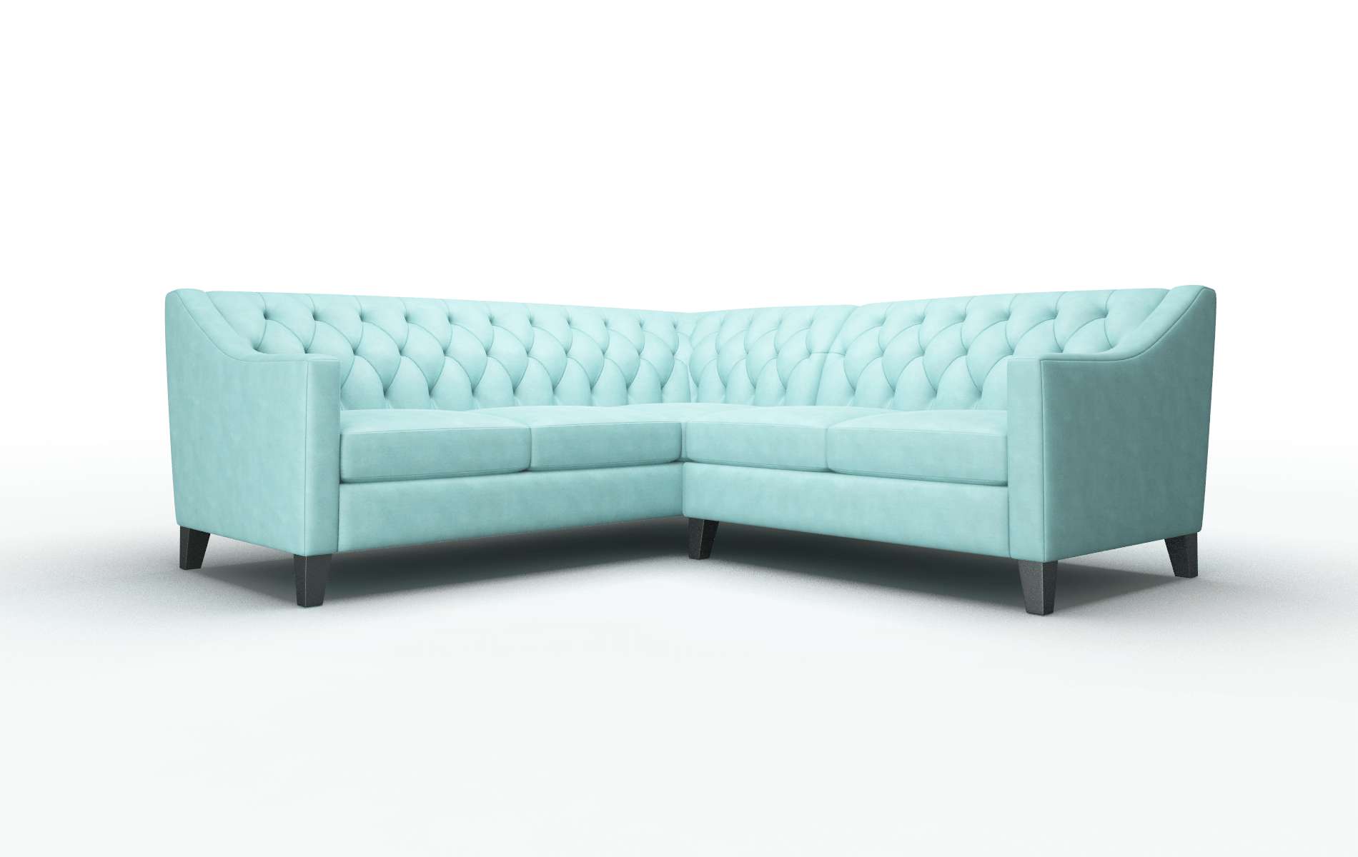 Seville Curious Turquoise Sectional espresso legs