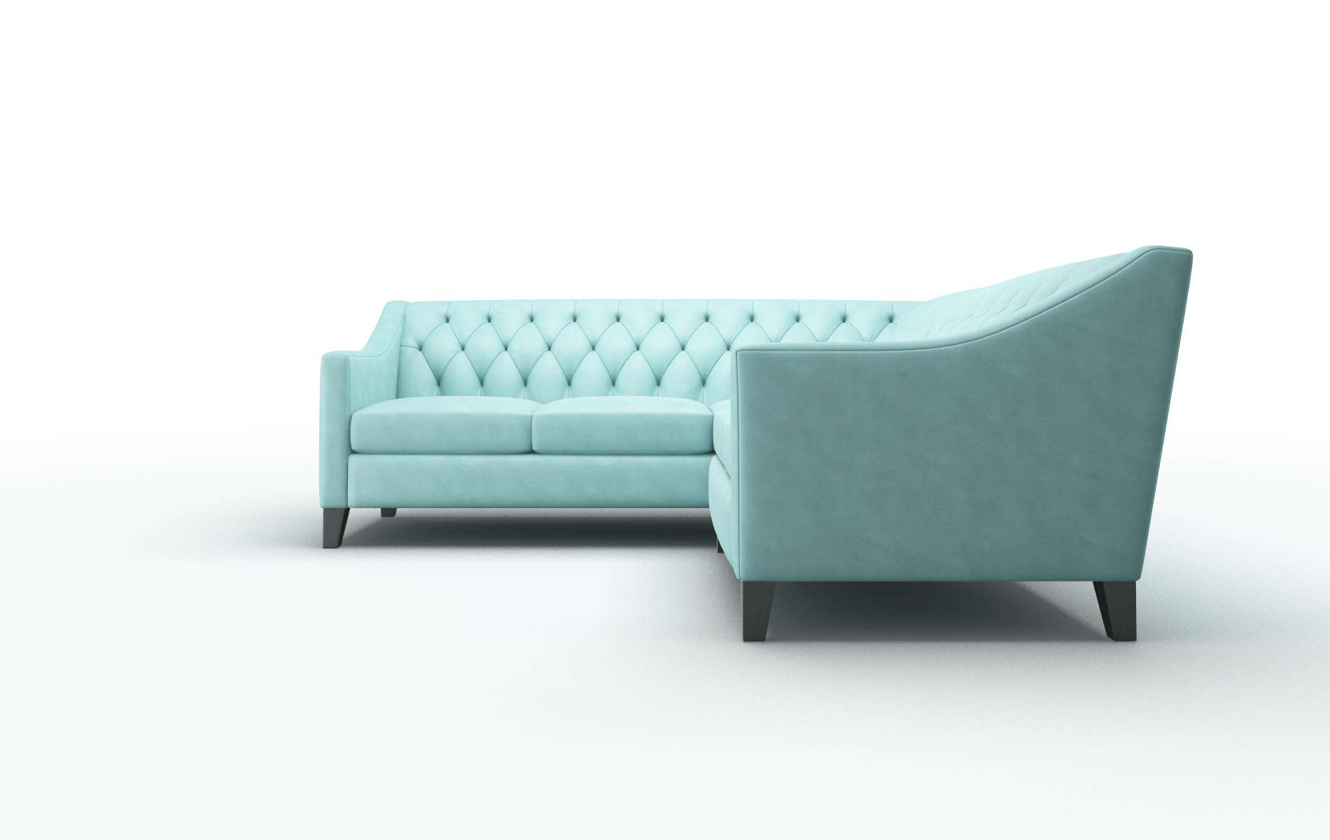 Seville Curious Turquoise Sectional espresso legs 5